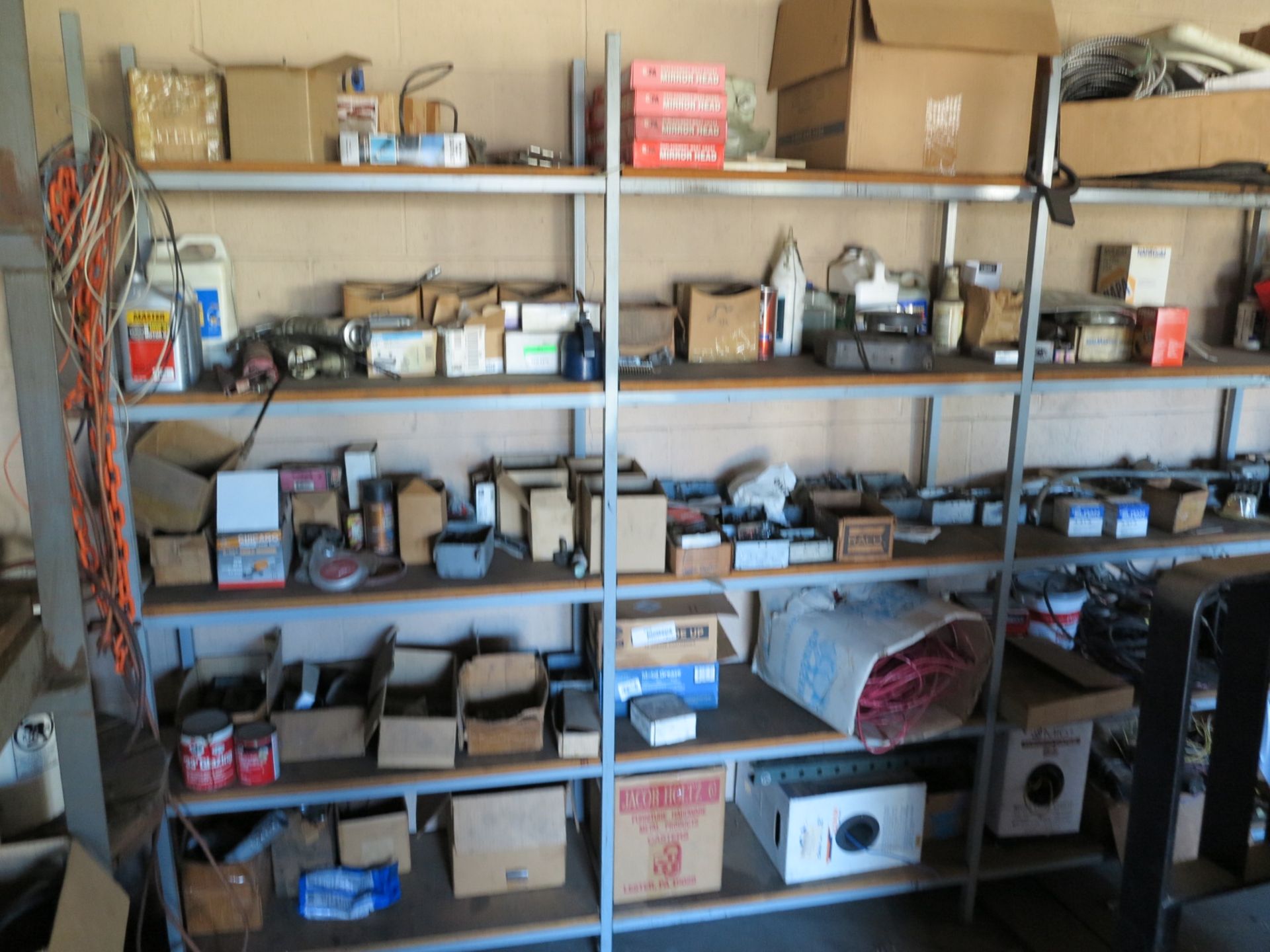 LOT - (2) SHELF UNITS W/ CONTENTS OF MAINTENANCE SUPPLIES - Image 2 of 3