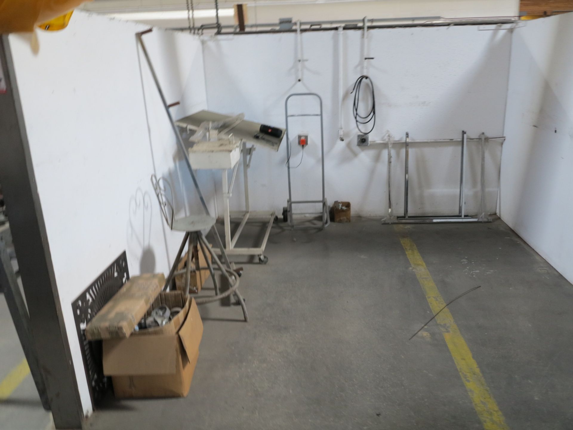 LOT - CONTENTS OF (6) CUBICLES CONTAINING ASSEMBLY TABLES, SCRAP STEEL AND ASSORTED ITEMS - Image 5 of 6