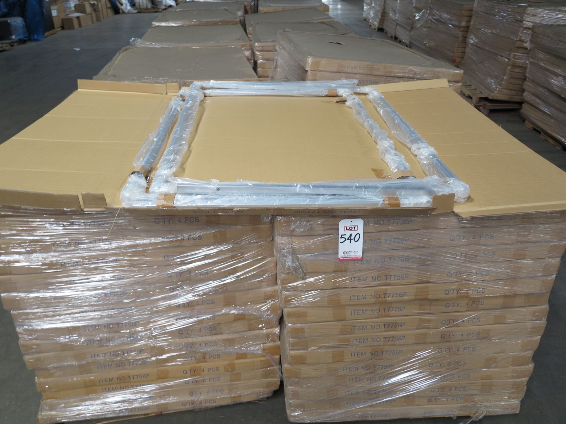 LOT - (20) PALLETS ON FLOOR TO INCLUDE: ITEM # T7756, ADJUSTABLE HANGBAR, SUEDE CHROME PLATED