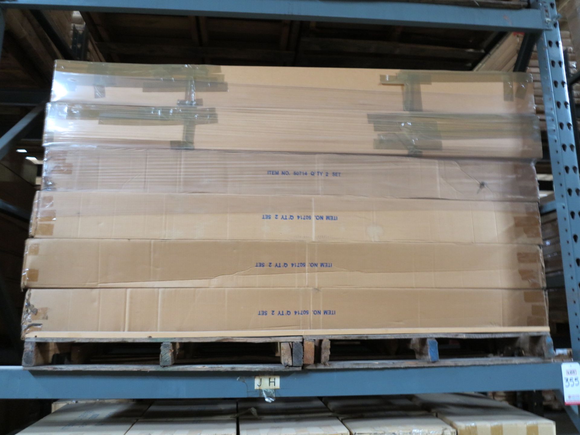 LOT - CONTENTS OF (2) SECTIONS OF PALLET RACK TO INCLUDE: ITEM # T3975, 2 TIER CLAMP ON - Image 4 of 8