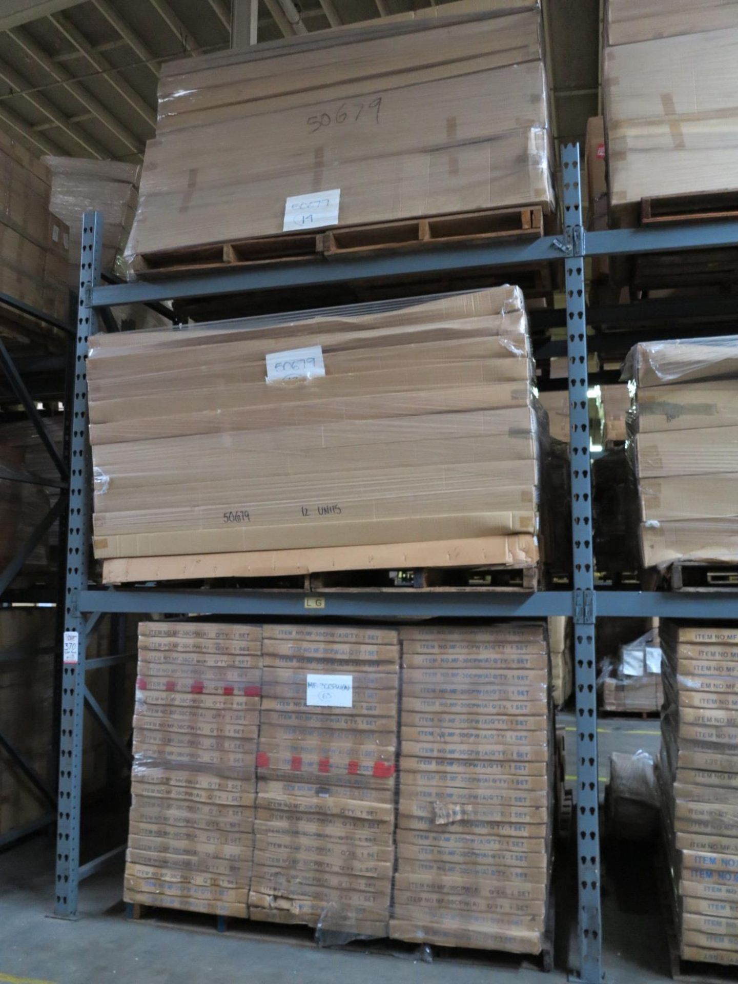 LOT - CONTENTS OF (3) SECTIONS OF PALLET RACK TO INCLUDE: ITEM # 50679, 5FT L. STARTER SET 82" - Image 3 of 12