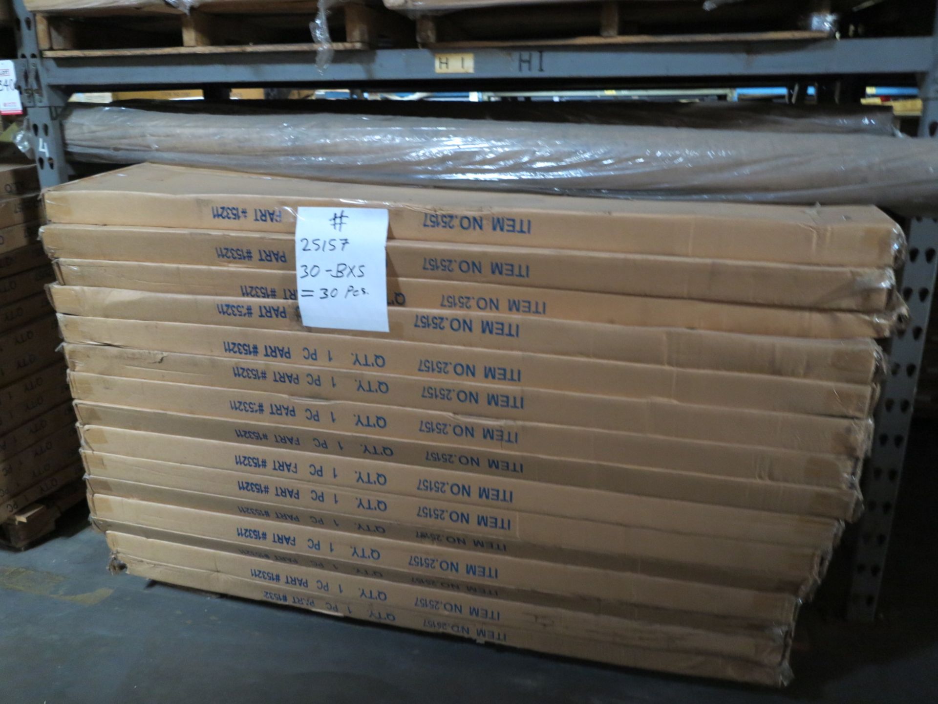 LOT - CONTENTS OF (2) SECTIONS OF PALLET RACK TO INCLUDE: ITEM # 40123, 4 WAY RACK W (4) 18" STR. - Image 6 of 6