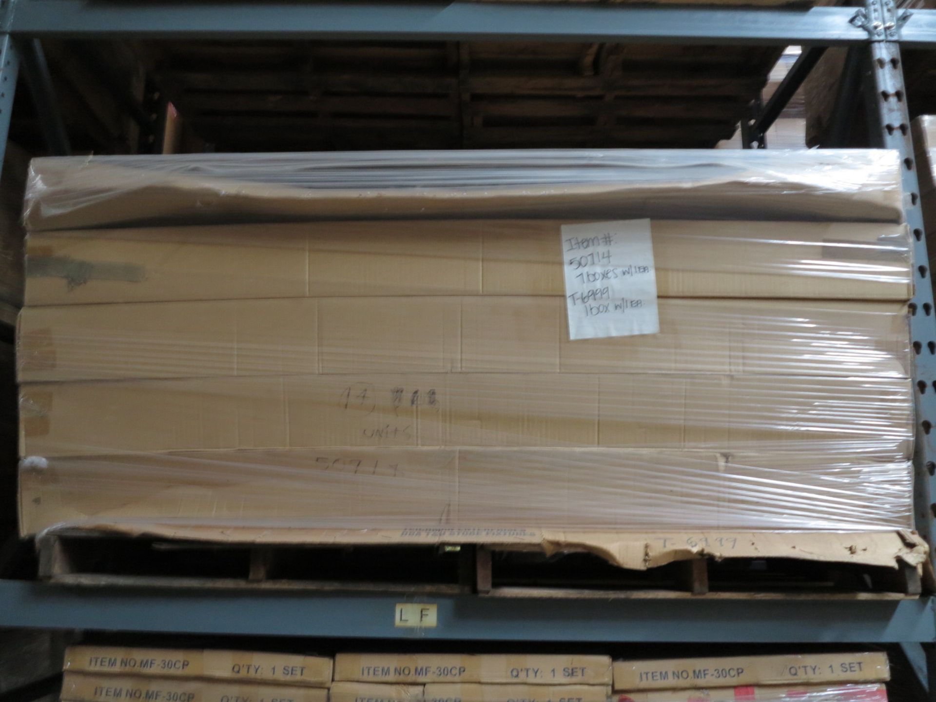 LOT - CONTENTS OF (3) SECTIONS OF PALLET RACK TO INCLUDE: ITEM # 50679, 5FT L. STARTER SET 82" - Image 8 of 12