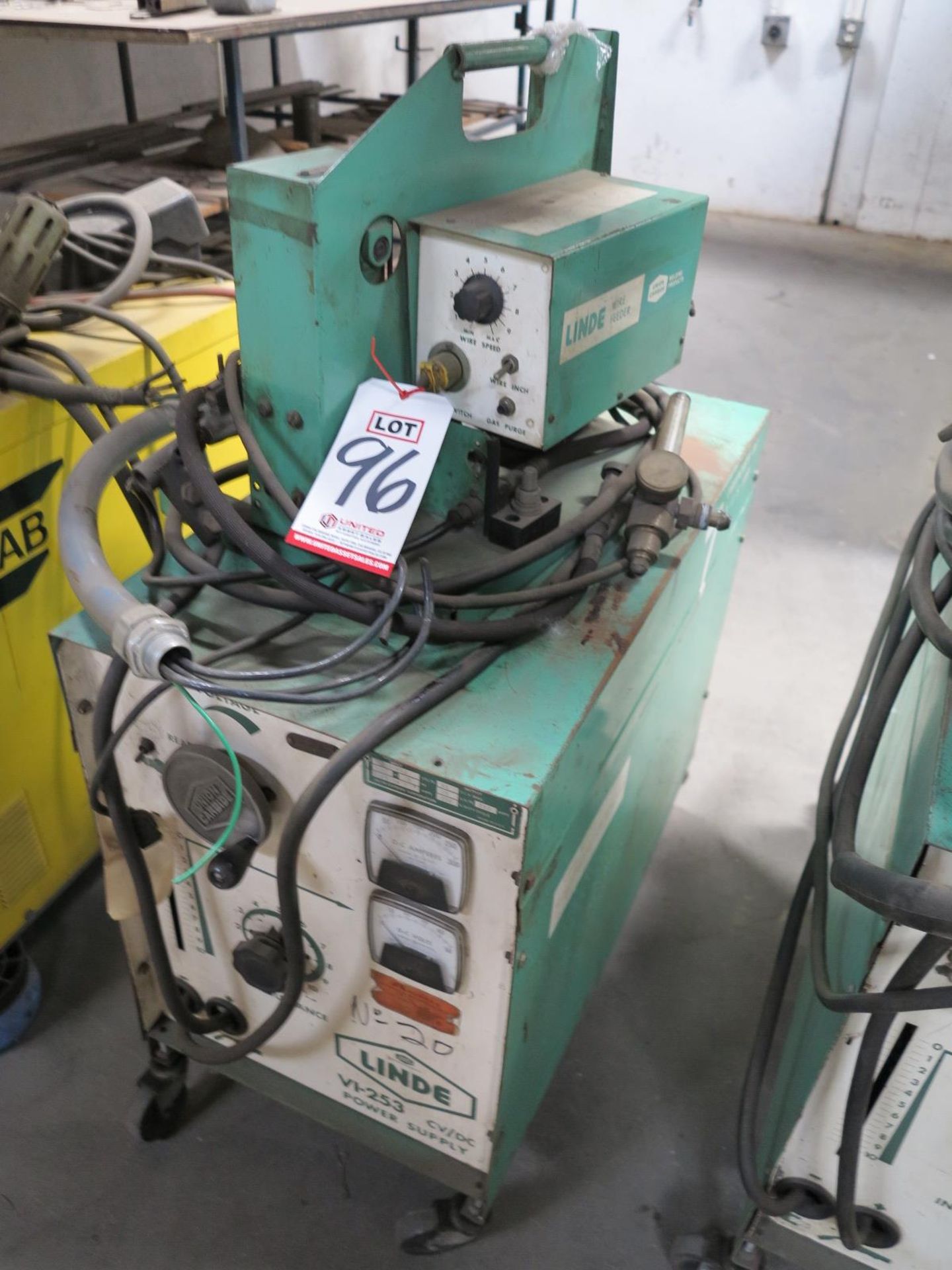 LINDE VI-253 CV/DC WELDING POWER SOURCE, S/N B78C14519, W/ LINDE WIRE FEEDER