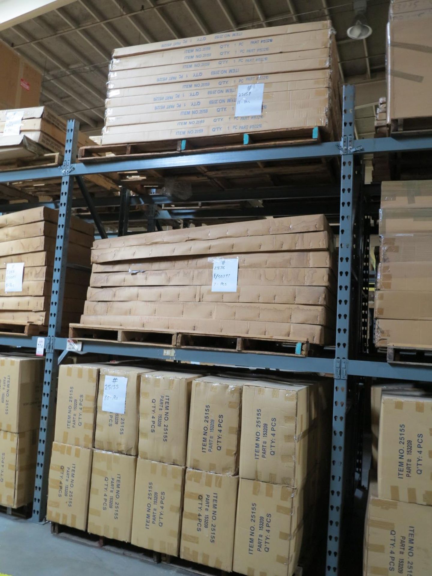 LOT - CONTENTS OF (2) SECTIONS OF PALLET RACK TO INCLUDE: ITEM # T3975, 2 TIER CLAMP ON - Image 2 of 8