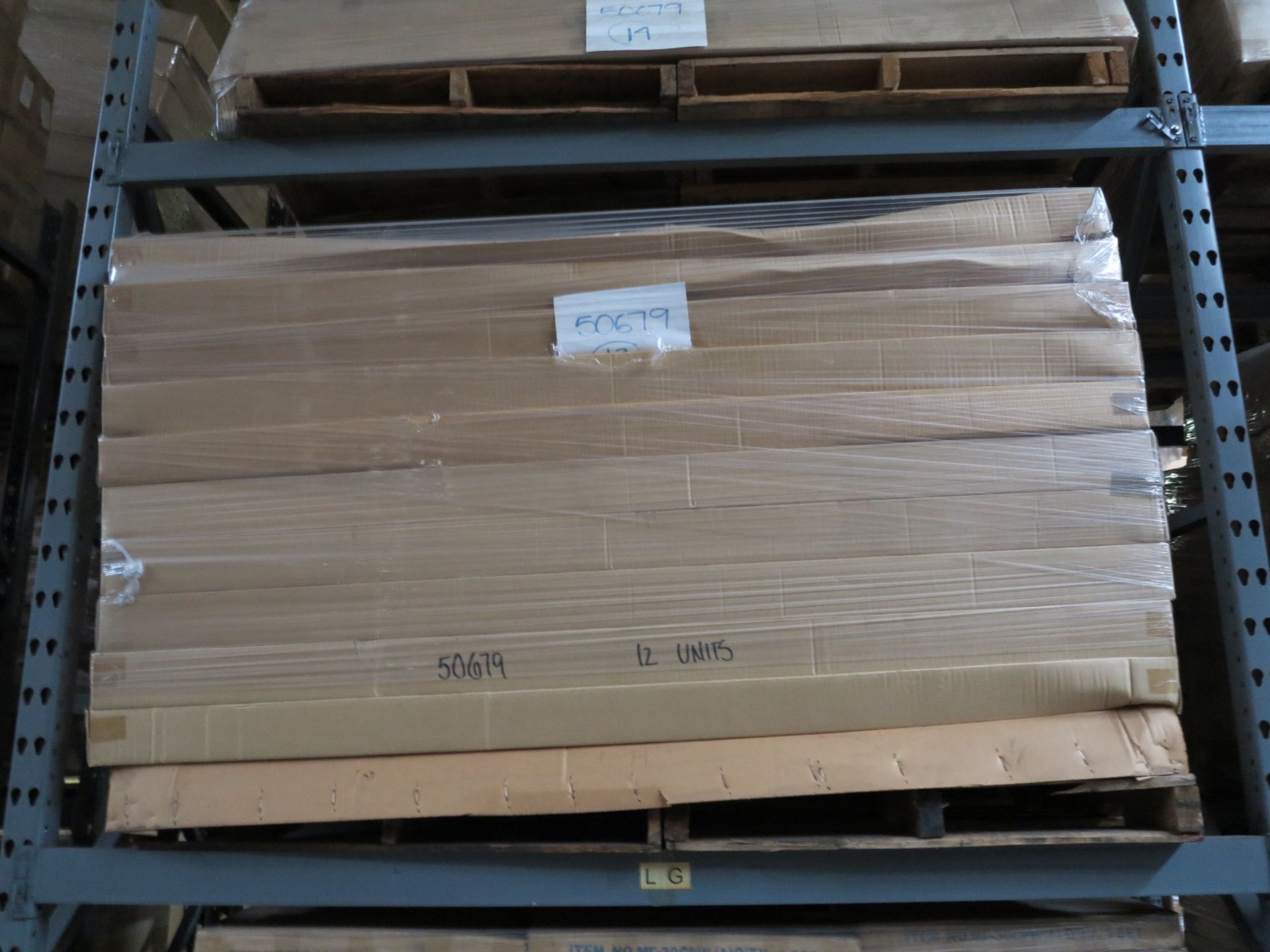 LOT - CONTENTS OF (3) SECTIONS OF PALLET RACK TO INCLUDE: ITEM # 50679, 5FT L. STARTER SET 82" - Image 11 of 12