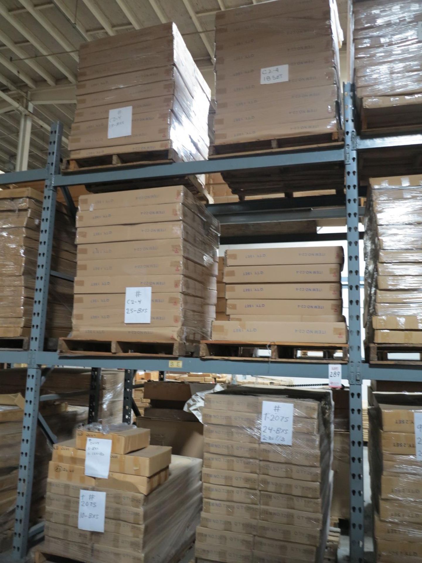 LOT - CONTENTS OF (3) SECTIONS OF PALLET RACK TO INCLUDE: ITEM # 10126, 2 WAY W (2) 16" STR. ARMS,