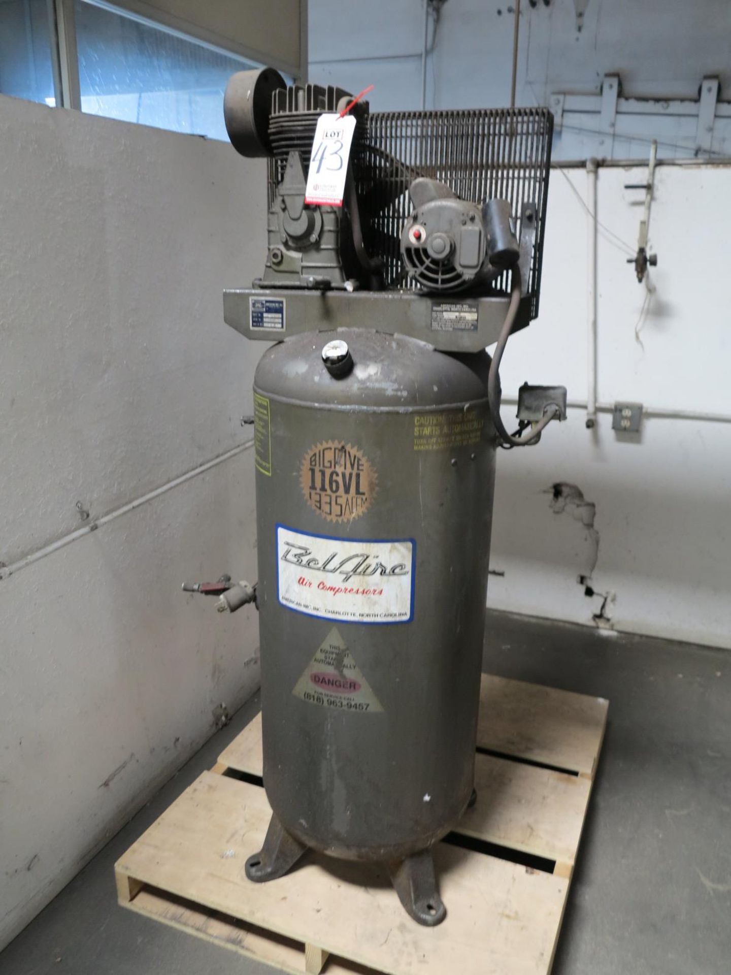 AMERICAN IMC 5 HP AIR COMPRESSOR, MODEL 116VL, 60 GAL TANK