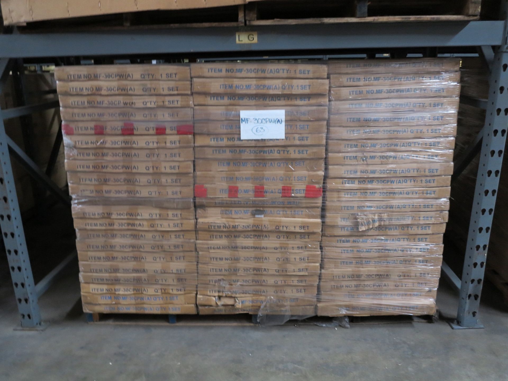 LOT - CONTENTS OF (3) SECTIONS OF PALLET RACK TO INCLUDE: ITEM # 50679, 5FT L. STARTER SET 82" - Image 10 of 12