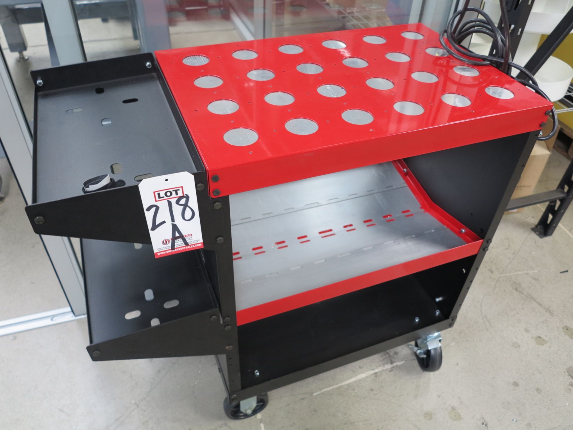 HUOT CNC TOOL HOLDER CART, WITH POWER STRIP ATTACHED