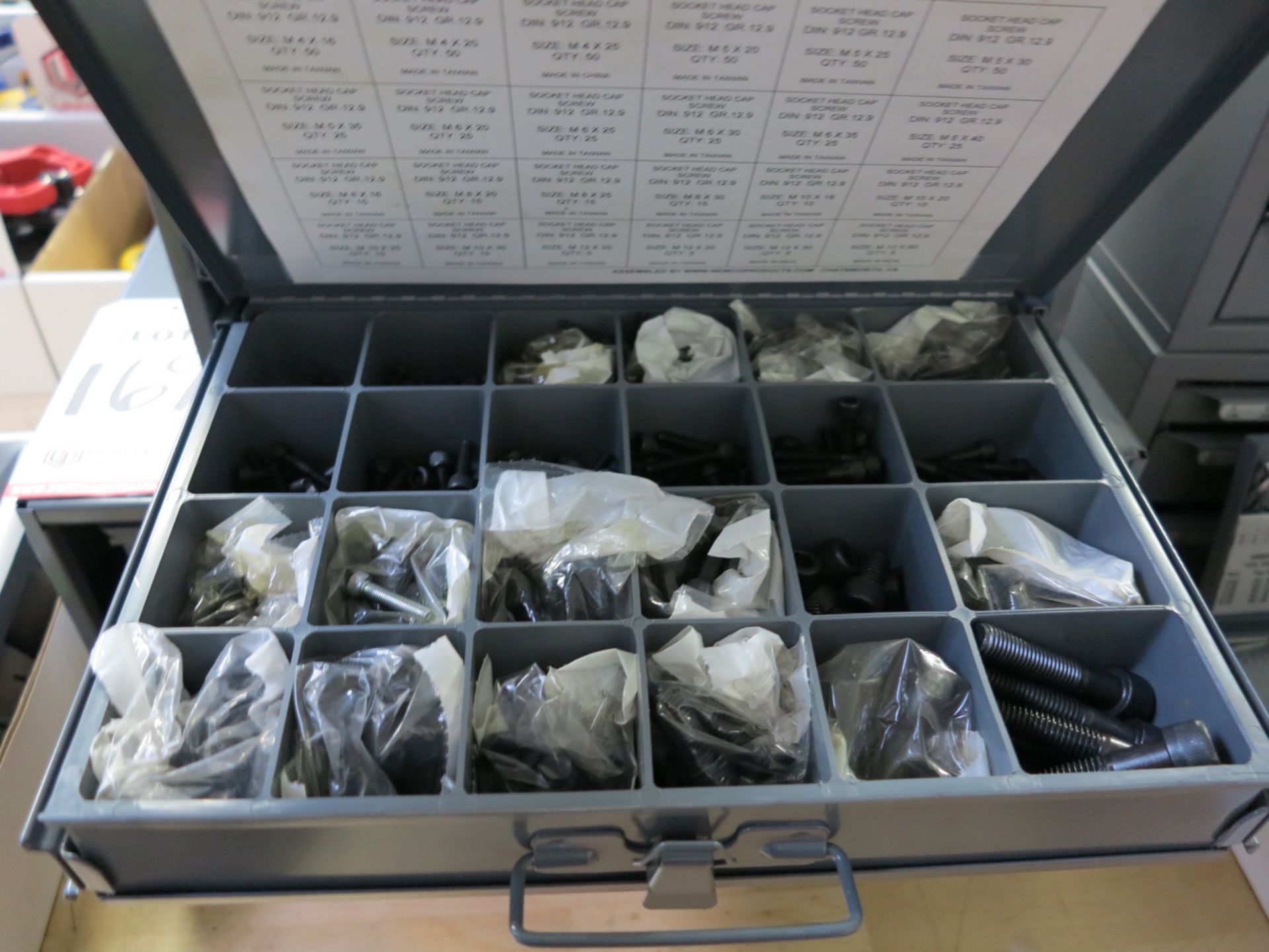 LOT - (2) STACKING HARDWARE DRAWER CADDIES, W/ REMOVEABLE DRAWERS FULL OF BOLTS, WASHERS, ETC. - Image 5 of 7