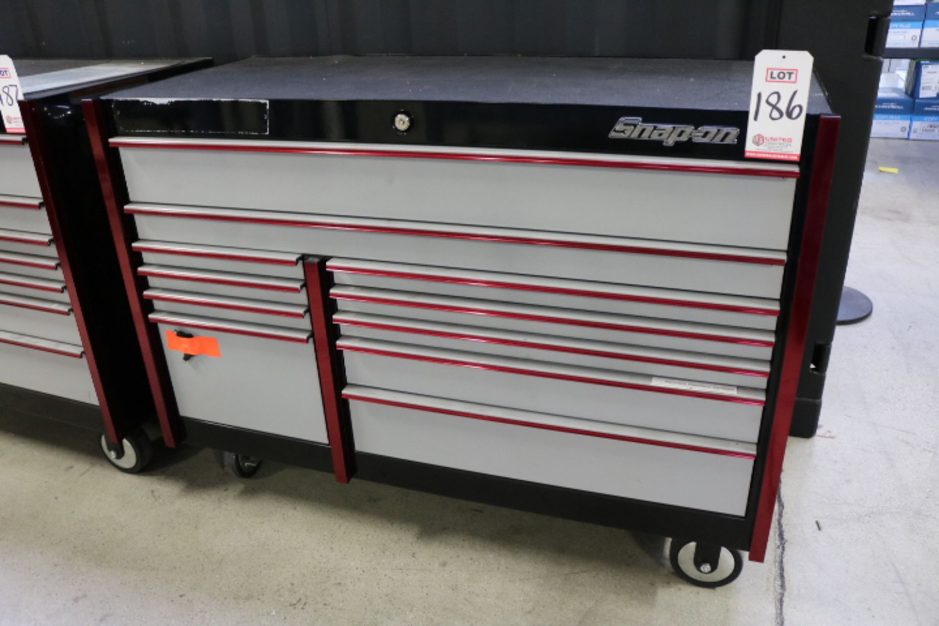 SNAP-ON 11-DRAWER 54" MASTERS SERIES ROLLING CABINET, MODEL KRL722BPZQ, STANDARD CONFIGURATION,