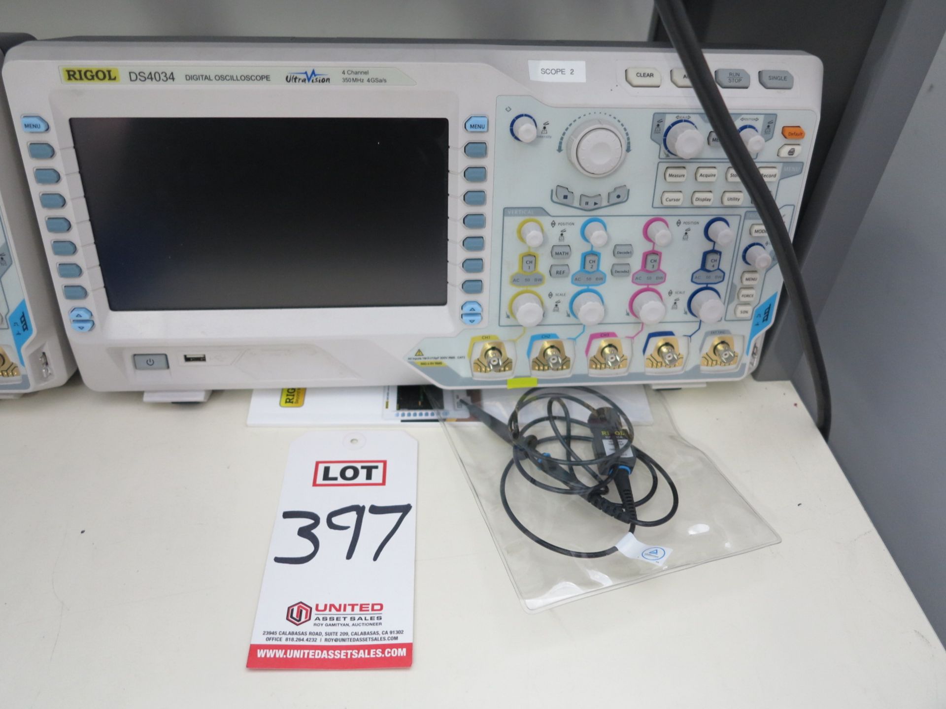 RIGOL DS4034 DIGITAL OSCILLOSCOPE, W/ INSTRUCTIONS