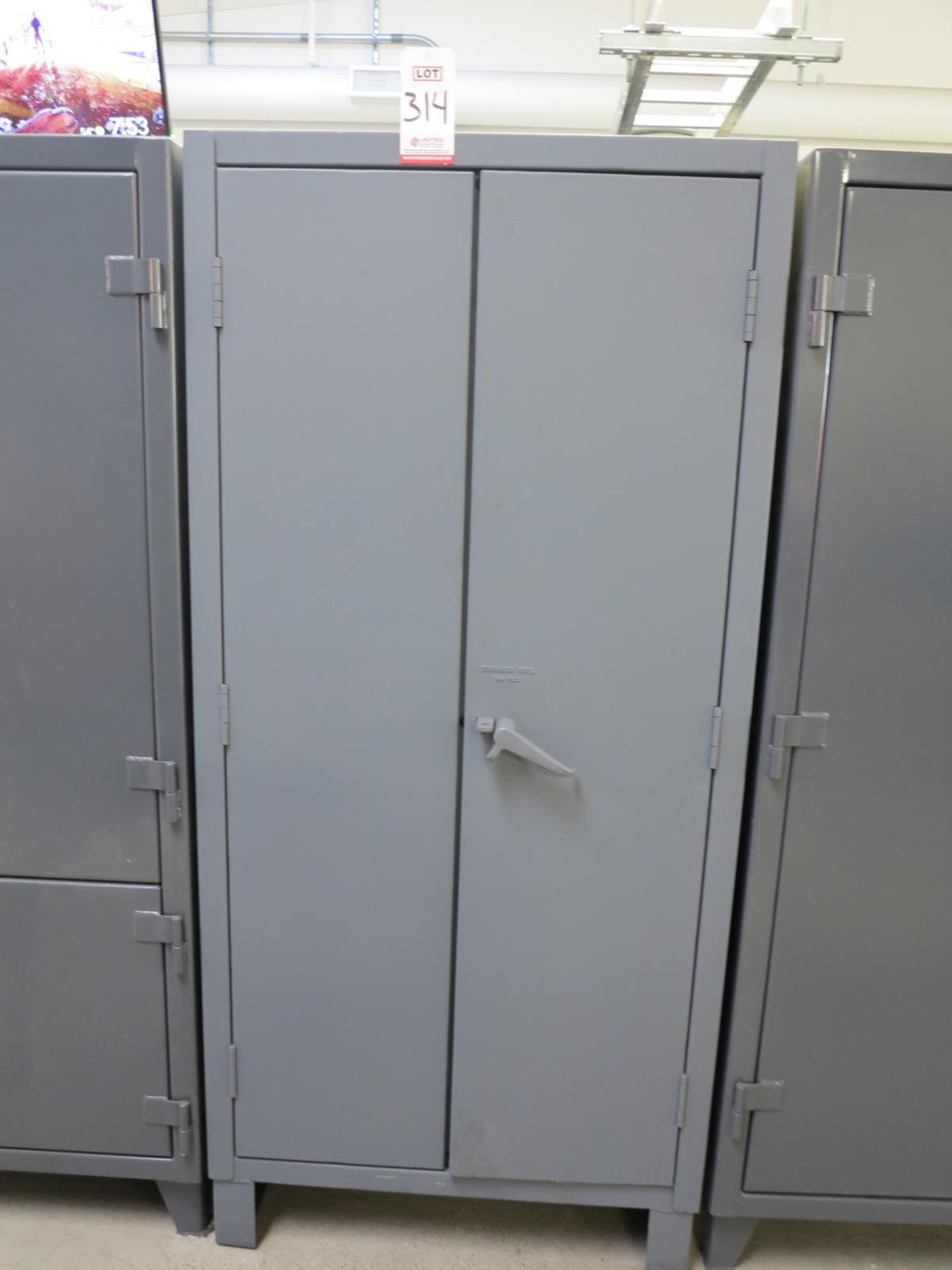 DURHAM MFG. 2-DOOR SECURITY CABINET, W/ 3 DRAWERS, 4 SHELVES, 3' X 2' X 78", CONTENTS NOT INCLUDED