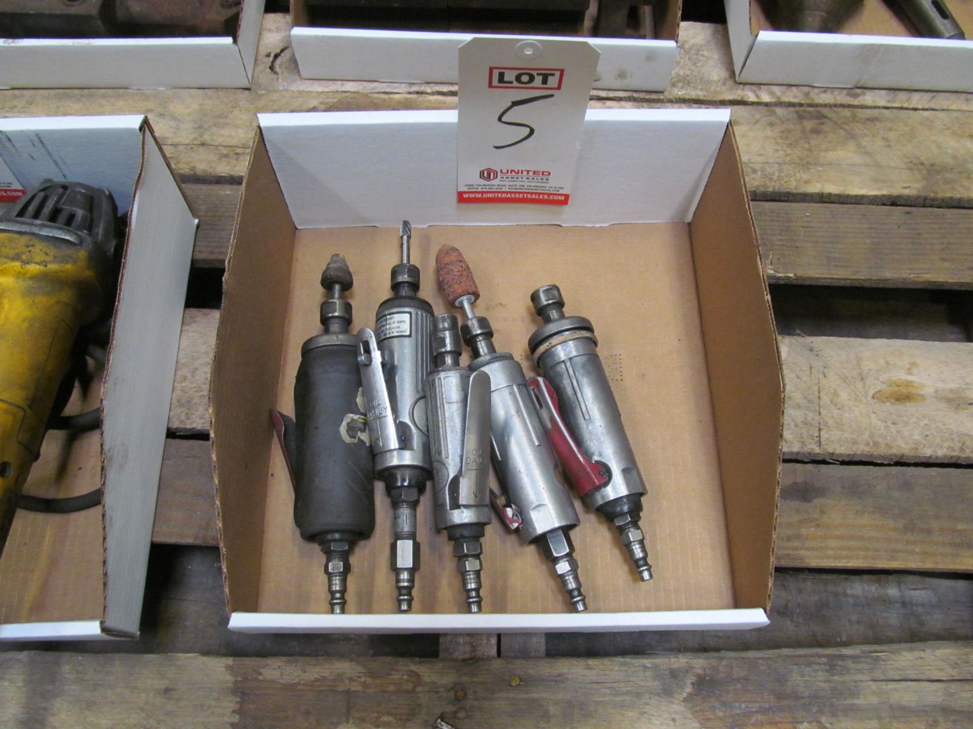 LOT - (5) ASSORTED PNEUMATIC DIE GRINDERS