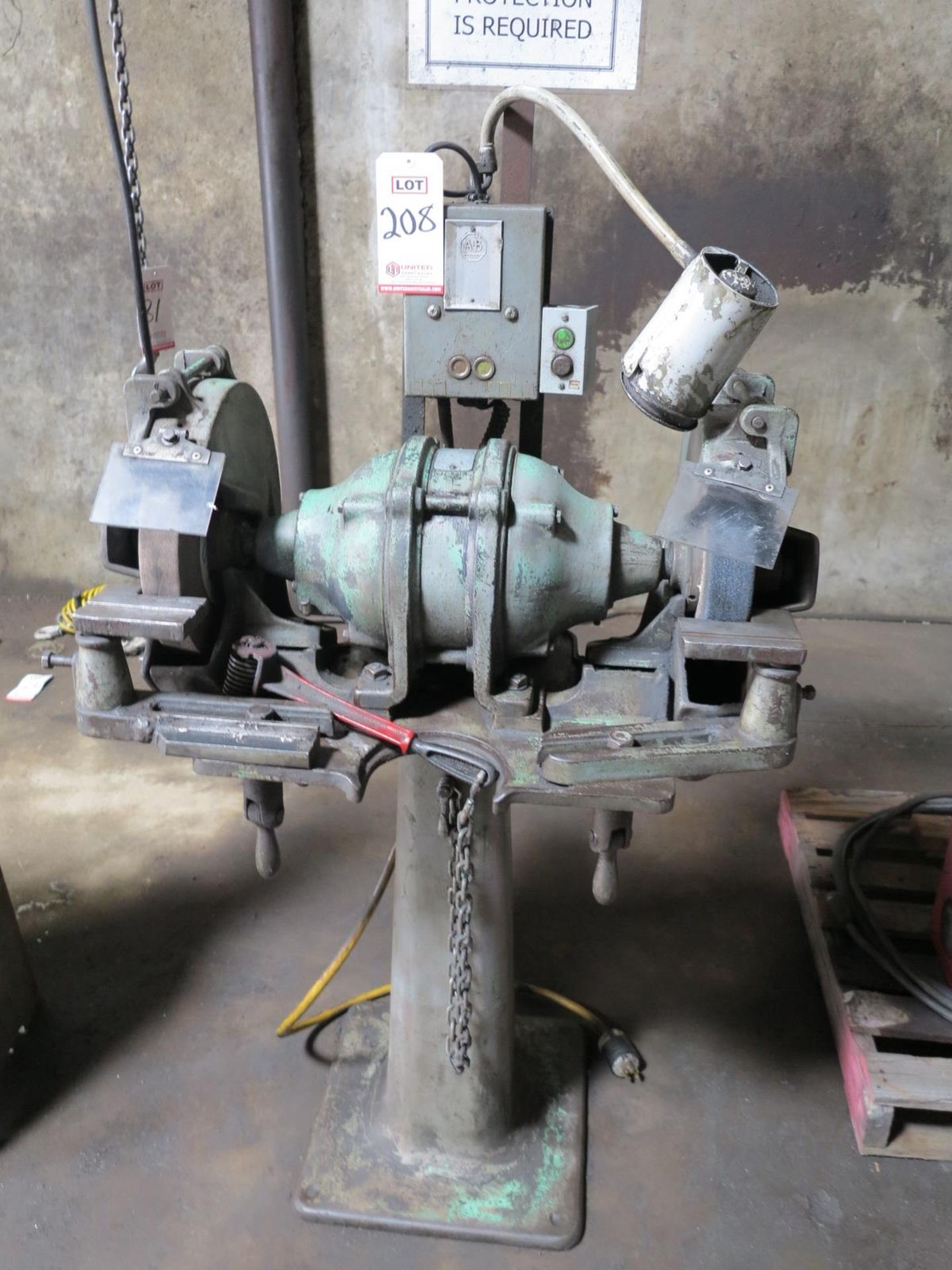 HEAVY DUTY DOUBLE END GRINDER, W/ STAND