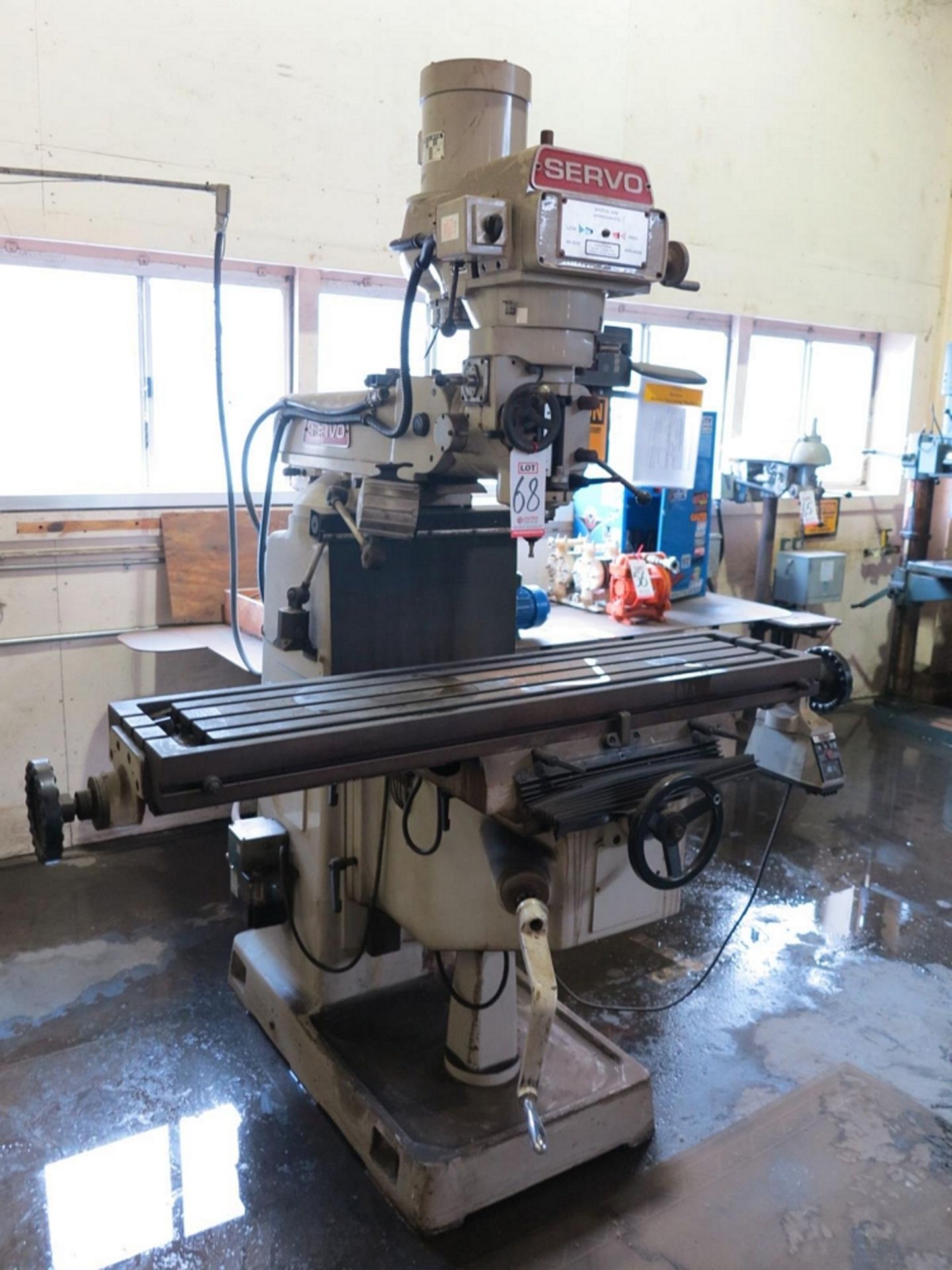 1998 SERVO SV54 MANUAL KNEE MILL, W/ SARGON 652 DRO, SERVO TURBO DRIVE POWER FEED, 54" X 12"