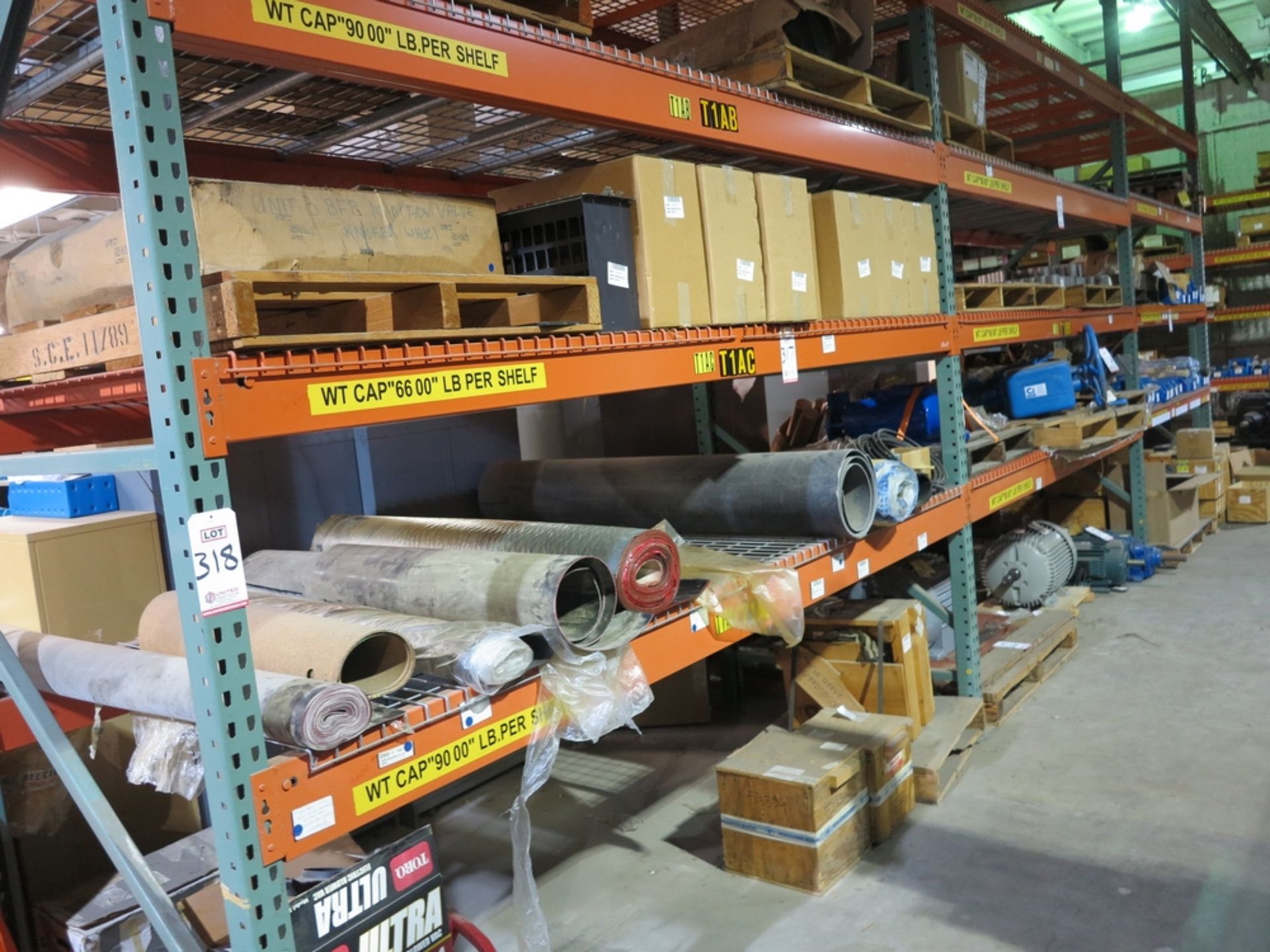 LOT - (3) SECTIONS OF PALLET RACK, WITHOUT CONTENTS; (2) SECTIONS HAVE 10' BEAMS AND (1) SECTION HAS