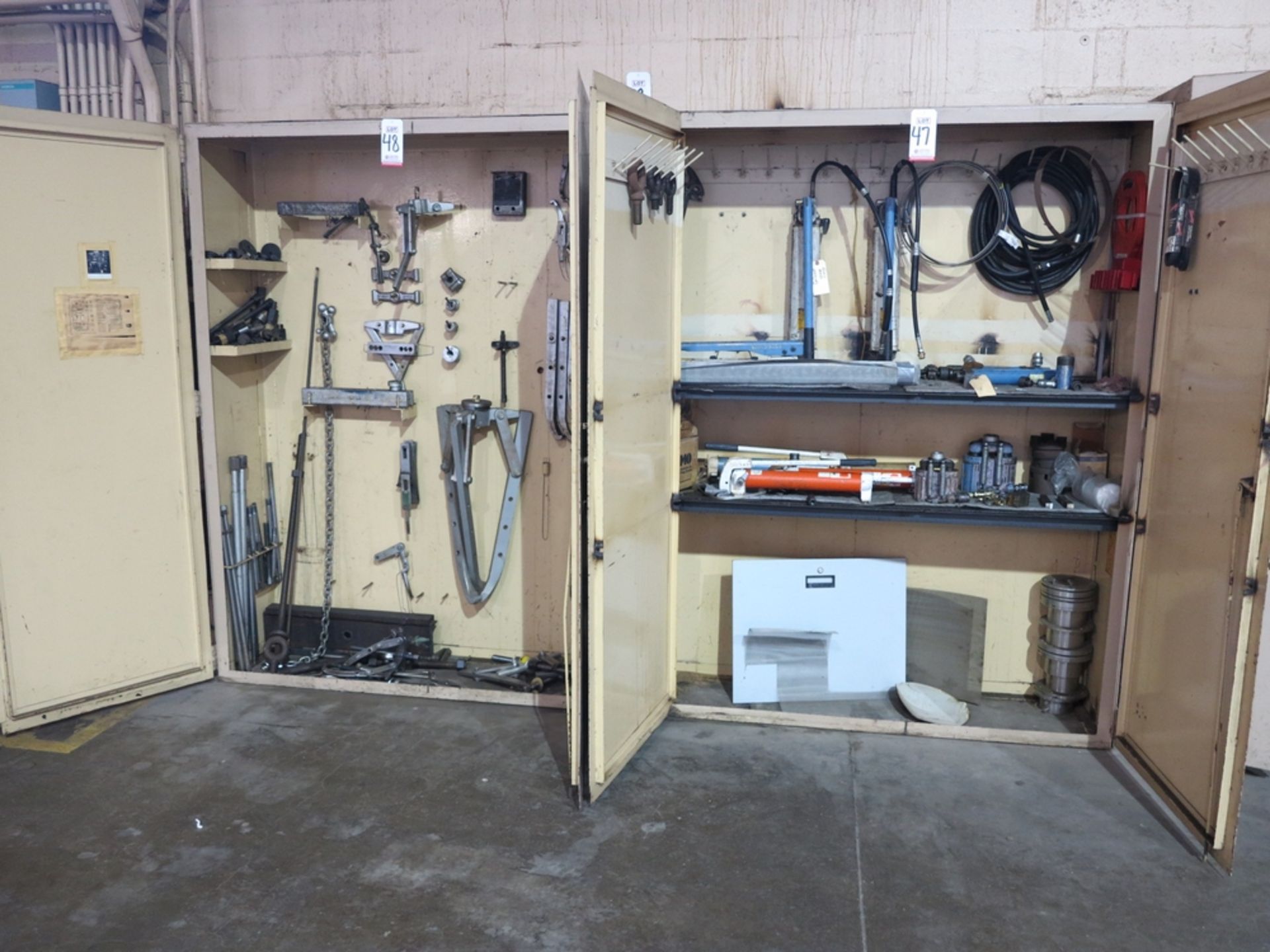 LARGE STEEL 4-DOOR STORAGE CABINET, 11' X 18" X 7' - Image 2 of 2