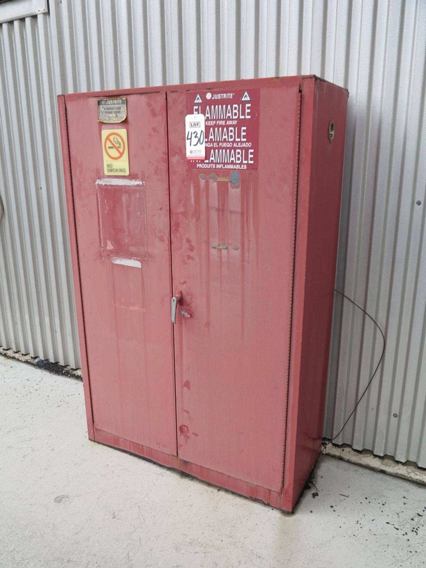 JUSTRITE 45 GALLON FLAMMABLE LIQUIDS CABINET, NO. 25450