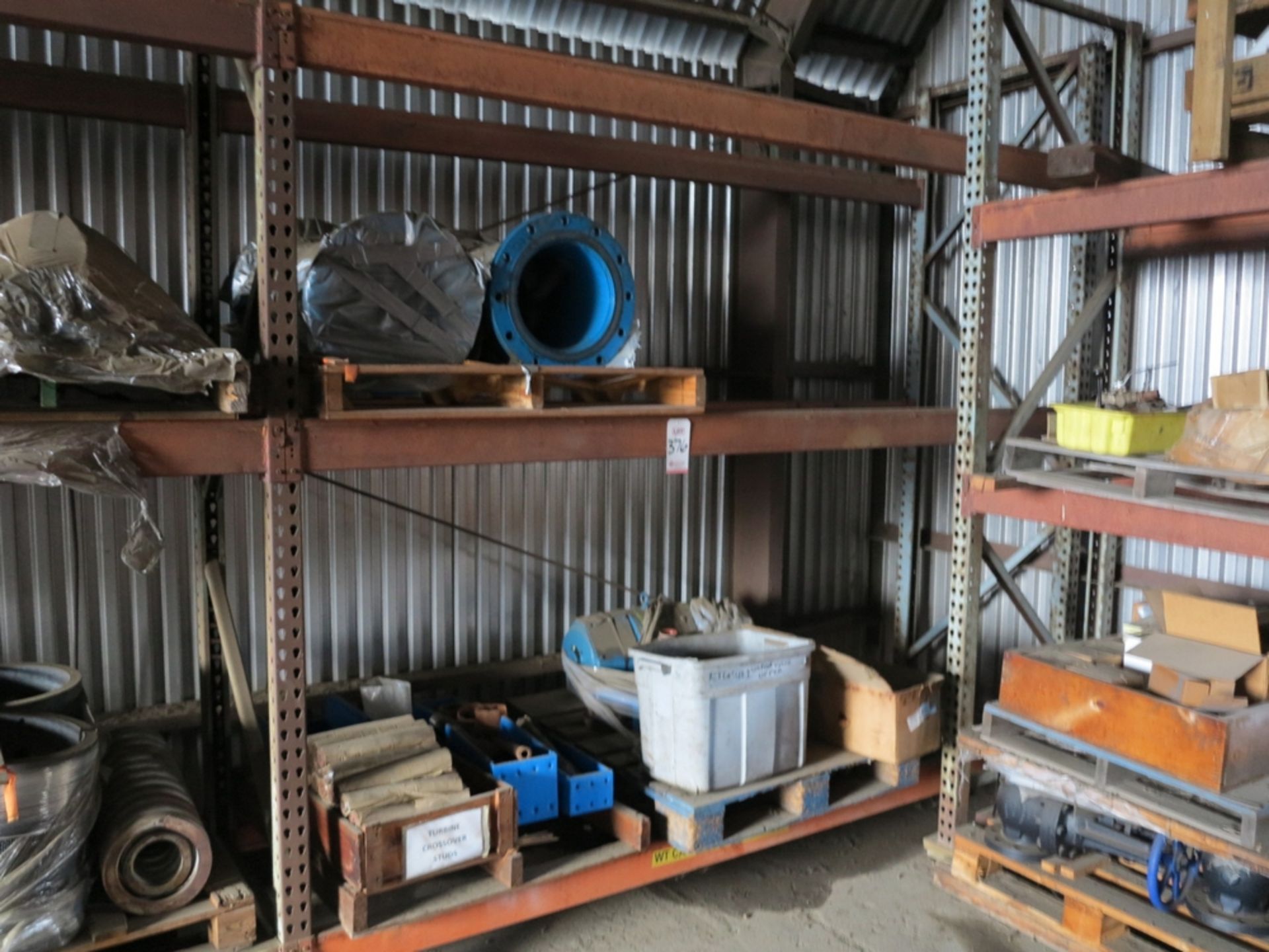 LOT - CONTENTS OF (1) SECTION OF PALLET RACK TO INCLUDE: SEALED OIL DC PUMP, VALVES, PARTS AND