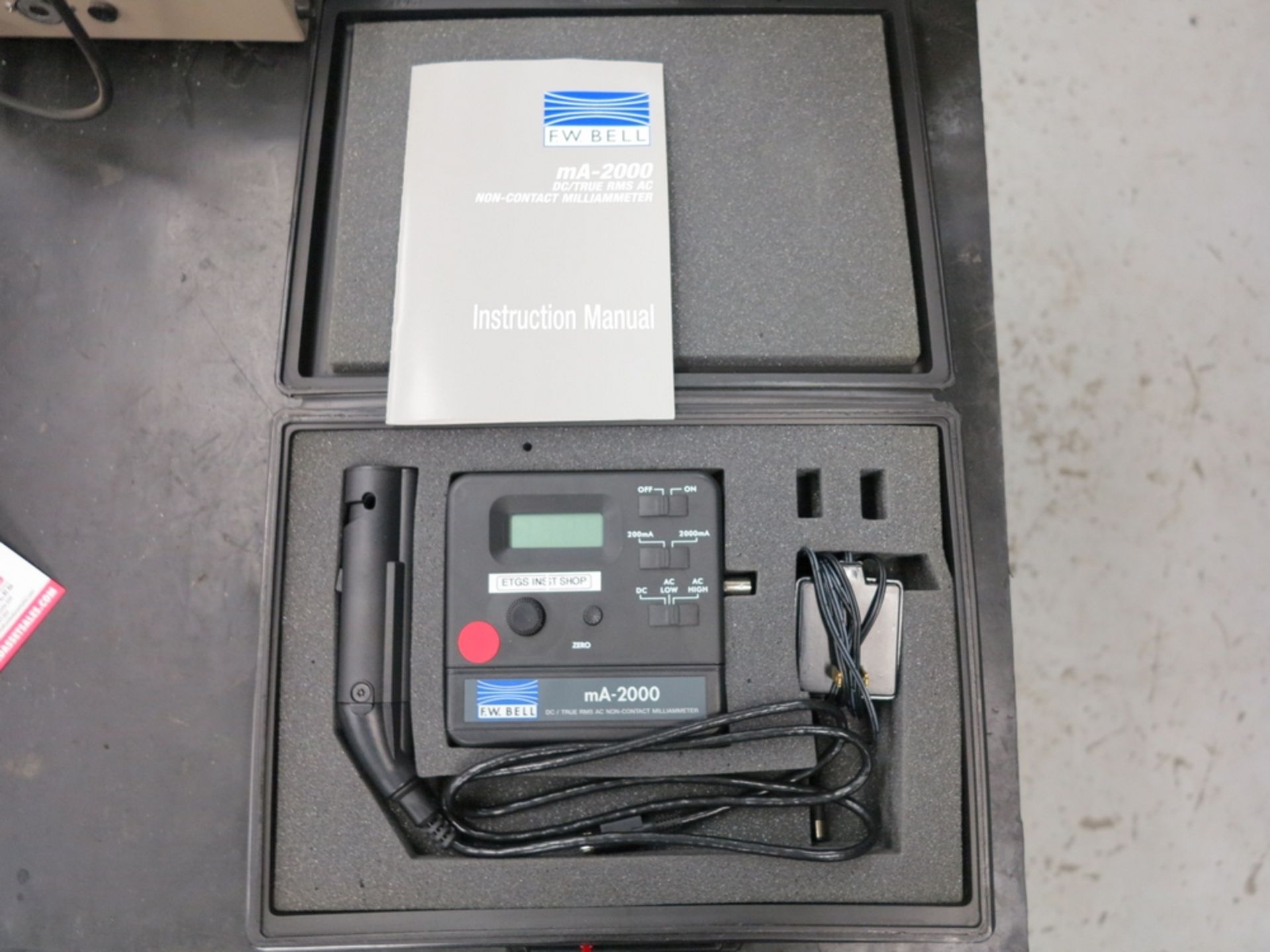 F.W. BELL MA-2000 DC/TRUE RMS AC NON-CONTACT MILLIAMMETER, W/ CASE