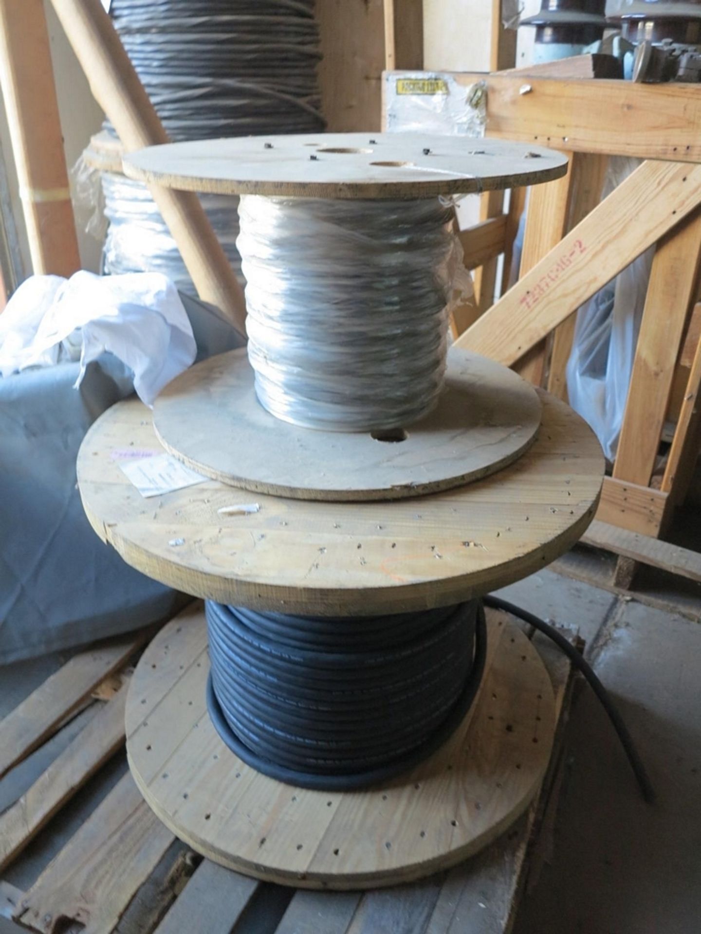 LOT - (4) SPOOLS OF HIGH VOLTAGE ELECTRIC CABLE - Image 2 of 3