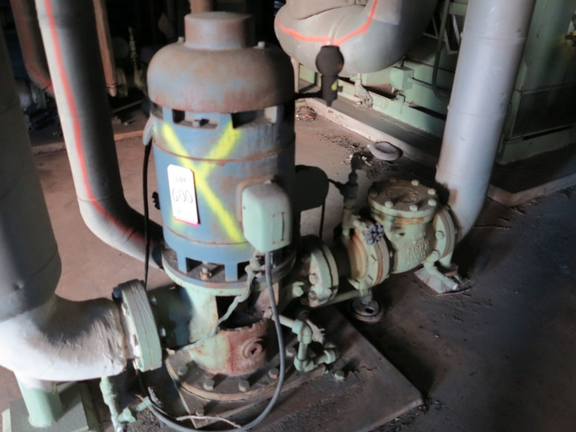 GE 10 HP VERTICAL MOTOR, MODEL 5K324XA107A AND PUMP