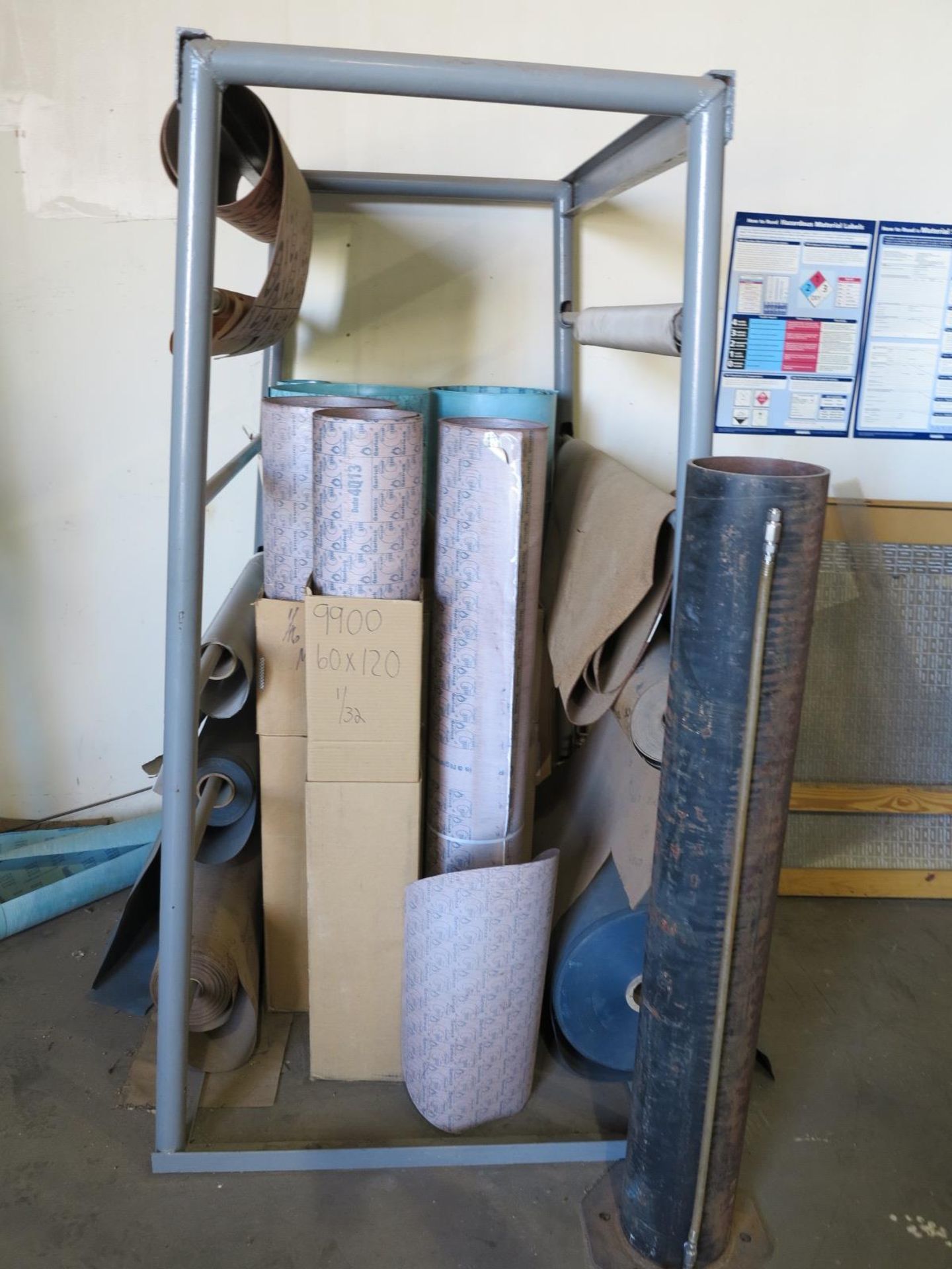 LOT - (2) GASKET ROLL RACKS, 4' AND 5', W/ ALL ROLLS OF MISC GASKET MATERIAL - Image 4 of 5