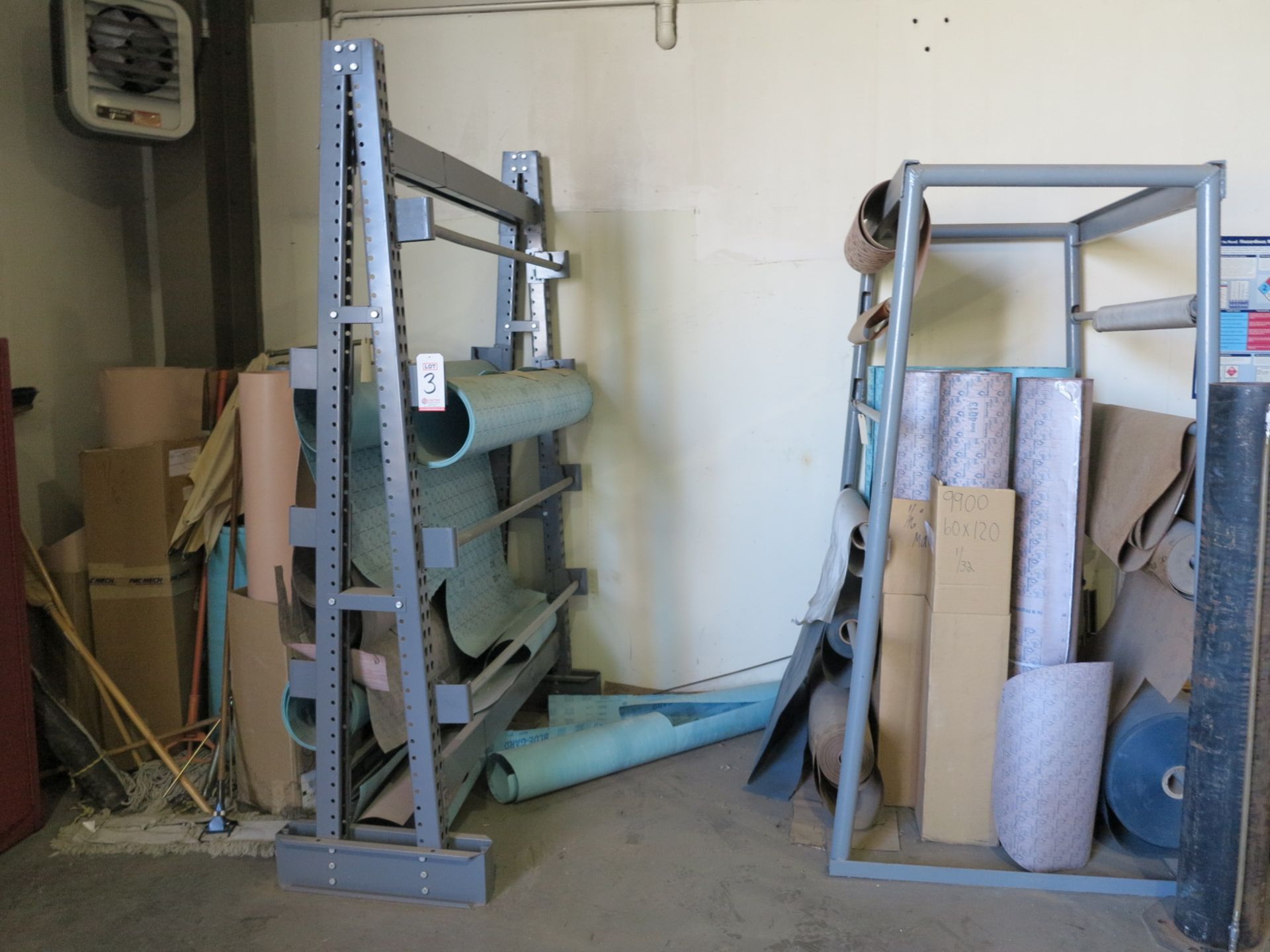 LOT - (2) GASKET ROLL RACKS, 4' AND 5', W/ ALL ROLLS OF MISC GASKET MATERIAL - Image 3 of 5
