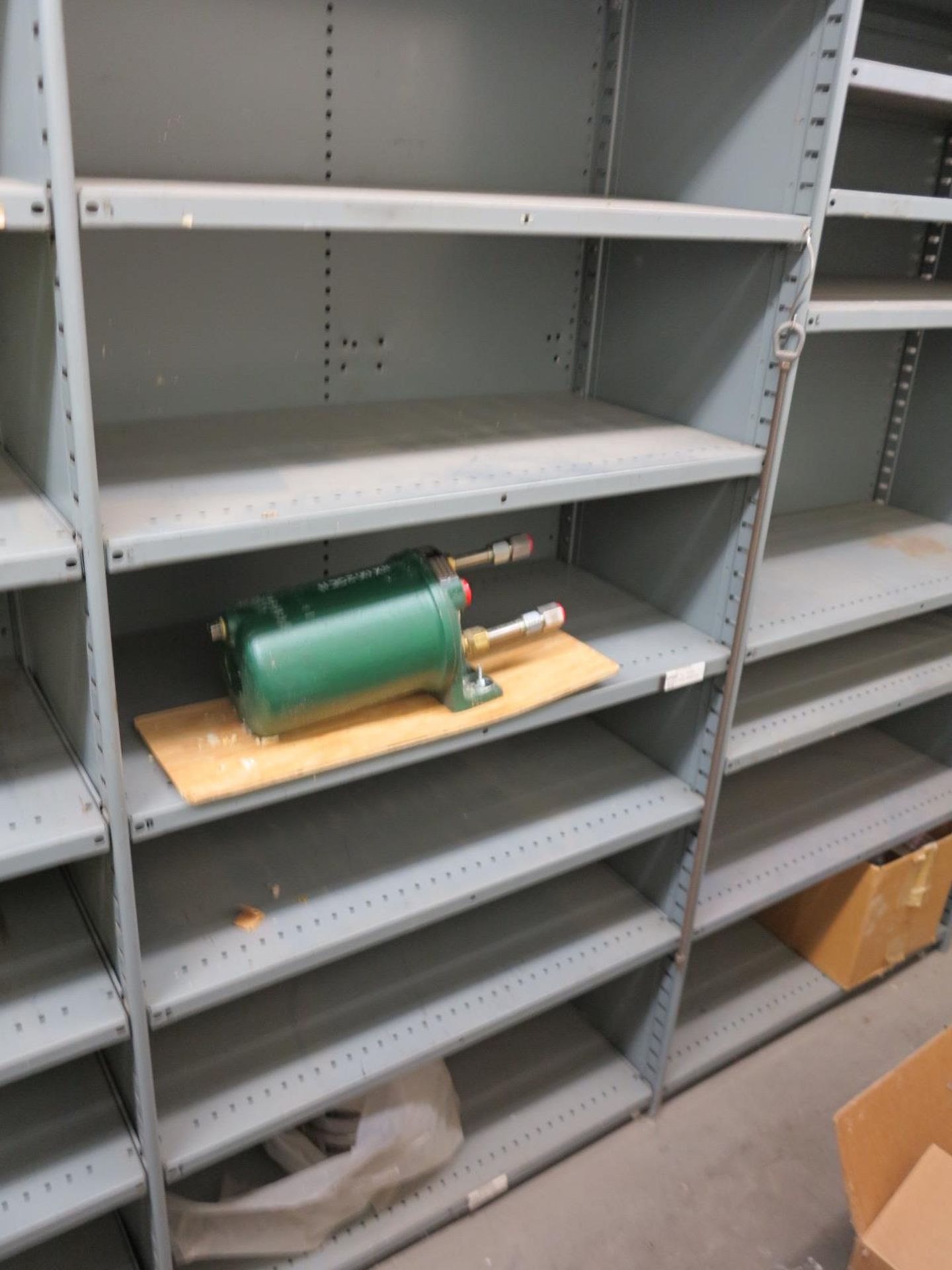 LOT - (6) 3' SECTIONS OF SHELVING, W/ CONTENTS TO INCLUDE: SKF BEARINGS, FLOWSERVE HEAT EXCHANGER, - Image 8 of 14