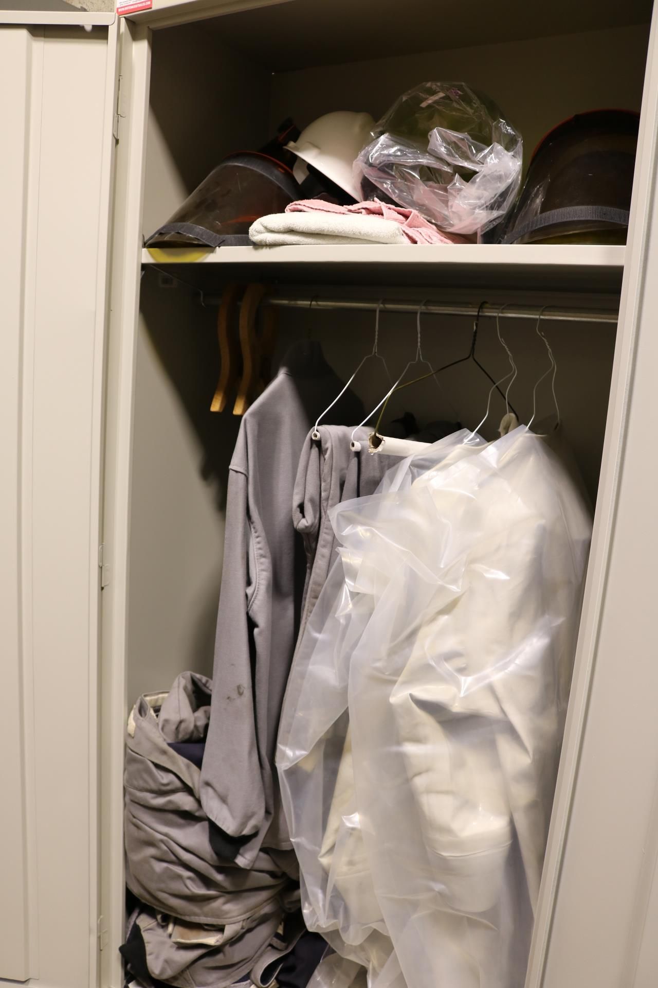 2-DOOR STORAGE CABINET W/ CONTENTS: SALISBURY PRO-WEAR ARC FLASH PROTECTION GARMENTS, FACE SHIELDS - Image 2 of 2