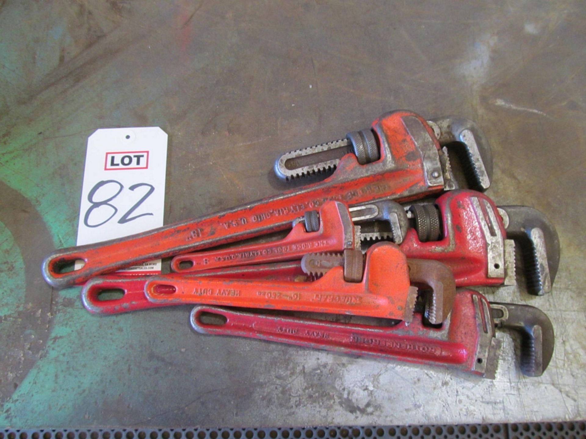 LOT - (5) PIPE WRENCHES