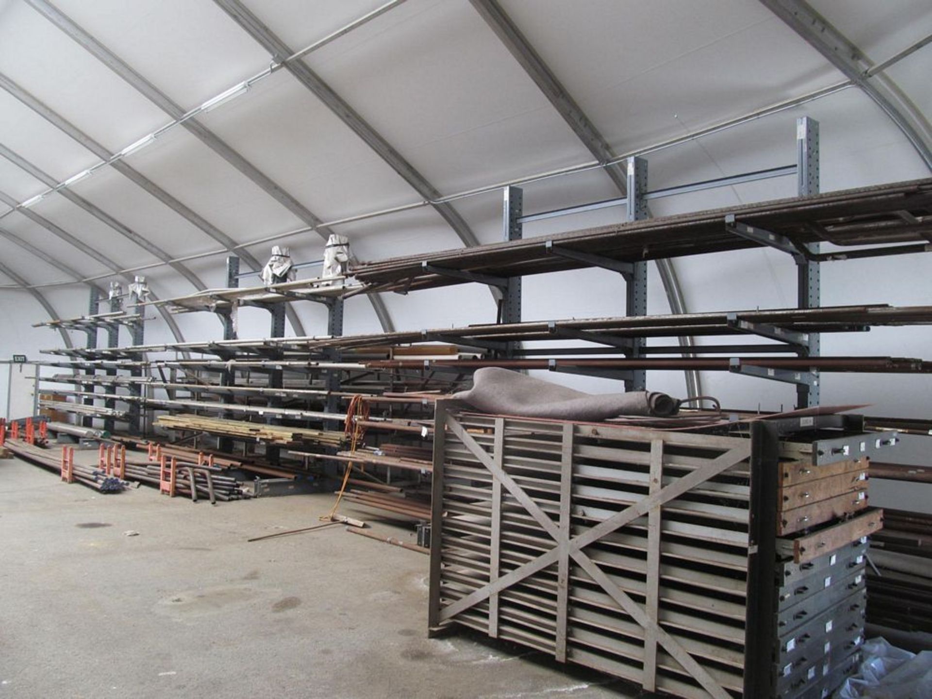 LOT - (7) CANTILEVER RACKS W/ ASSORTED STEEL (DOME BUILDING) - Image 2 of 5
