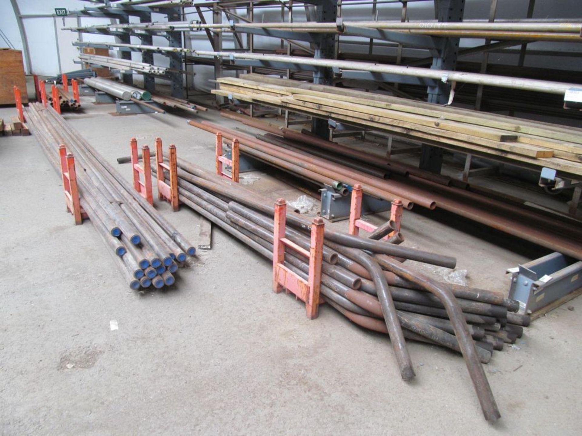 LOT - (7) CANTILEVER RACKS W/ ASSORTED STEEL (DOME BUILDING) - Image 3 of 5