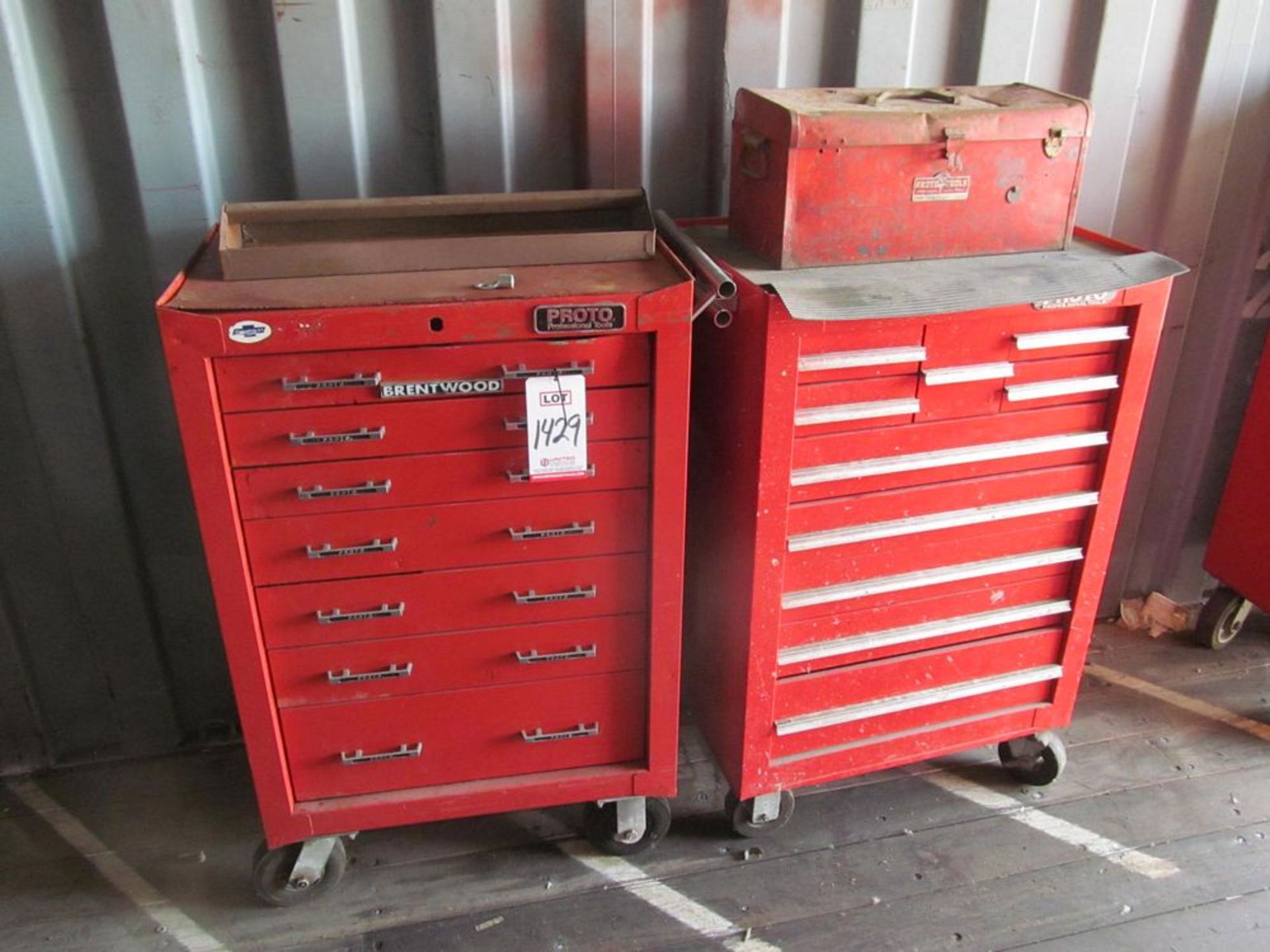 LOT - (2) PROTO TOOL CHEST, (1) 10 DRAWER, (1) 7-DRAWER (OUTSIDE MACH. SHOP)