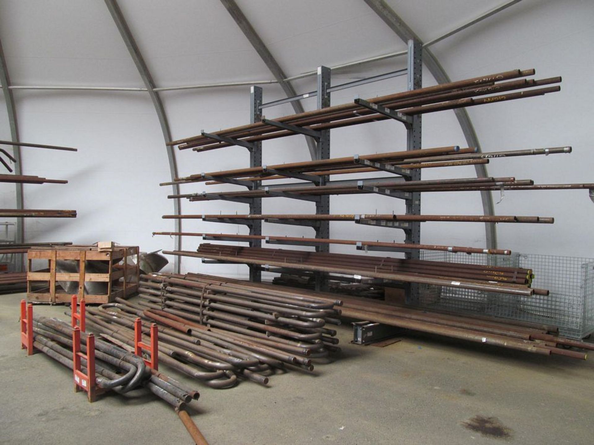 LOT - (7) CANTILEVER RACKS W/ ASSORTED STEEL (DOME BUILDING) - Image 4 of 5