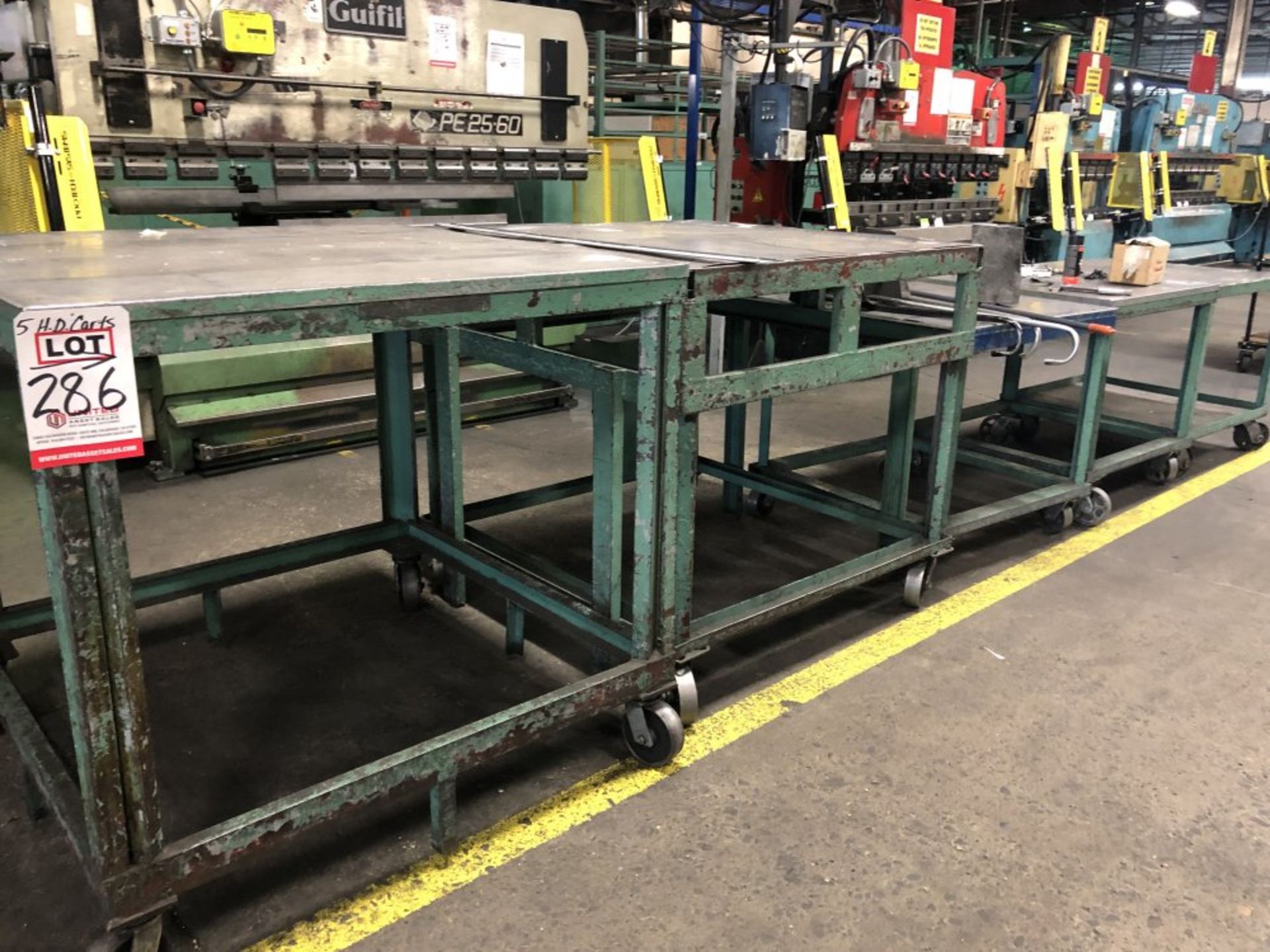 LOT - (5) HEAVY DUTY ROLLING CARTS