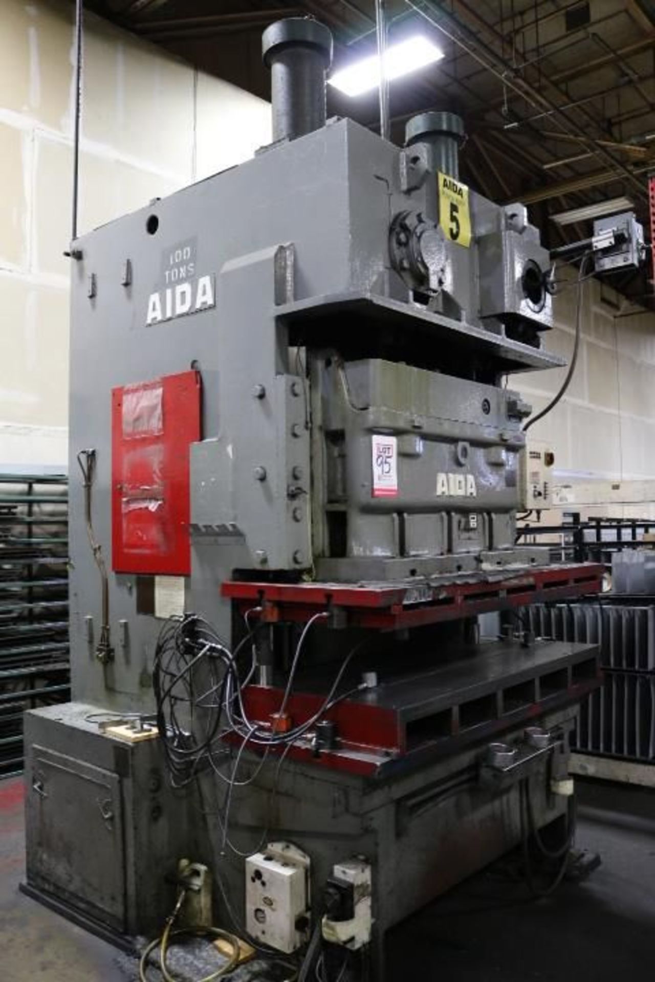 AIDA MODEL PD-XGC-100, 100-TON GAP FRAME PRESS, S/N 10610-0007, 6.6" STROKE, 50-SPM, 64.9" X 23.6" - Image 4 of 11