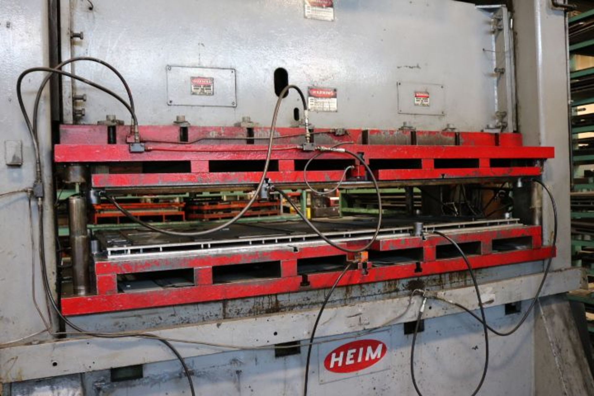 HEIM MODEL 300-48-102, 300-TON STRAIGHTSIDE DOUBLE CRANK PRESS, 8" STROKE, 28-SPM, 26.6" DIE HEIGHT, - Image 7 of 8