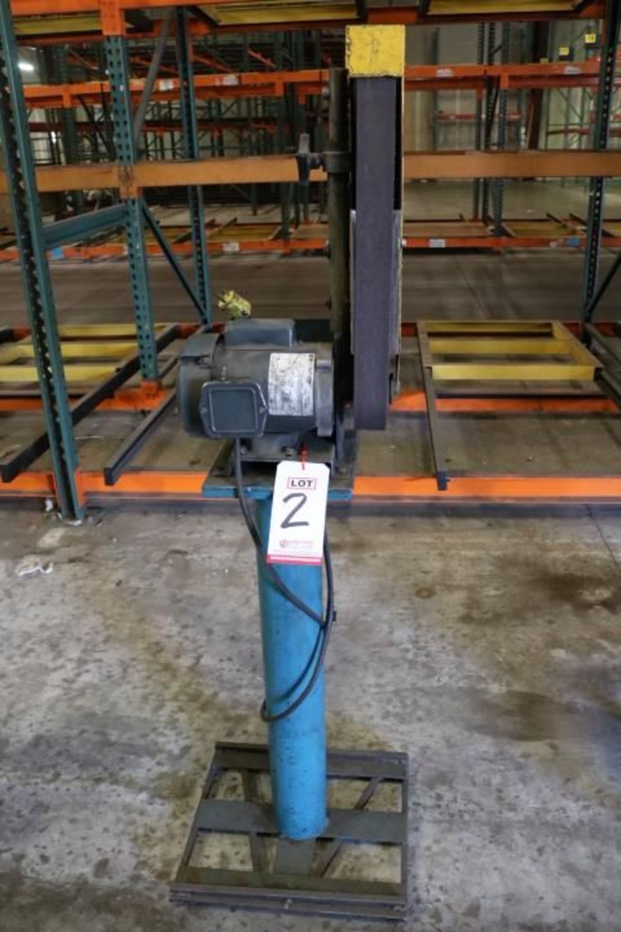 2" VERTICAL BELT SANDER, 1/2 HP, ON PEDESTAL