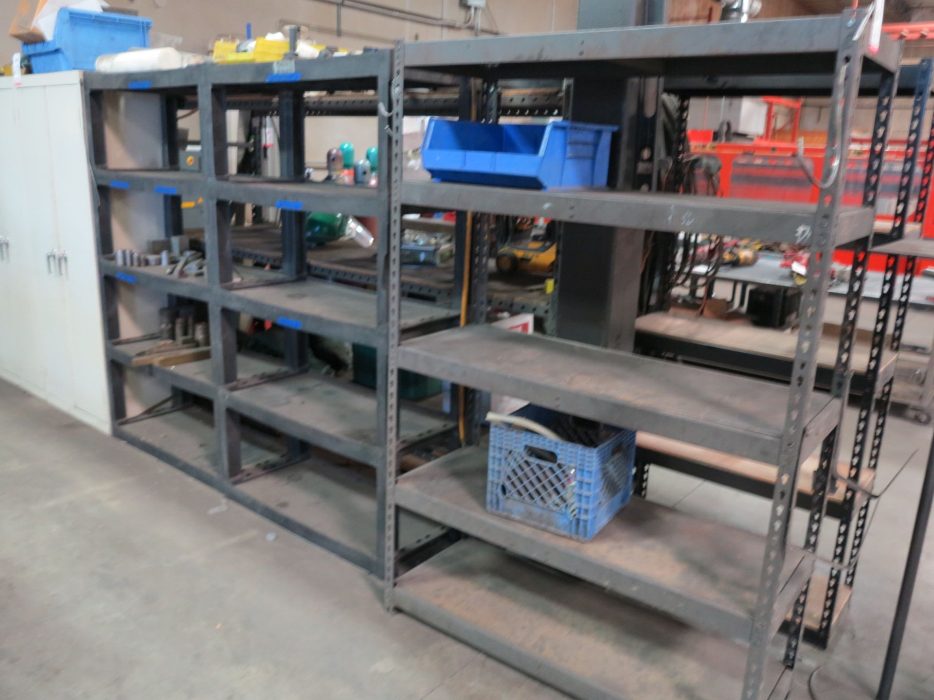 LOT - (5) SHELF UNITS W/ MISC CONTENTS