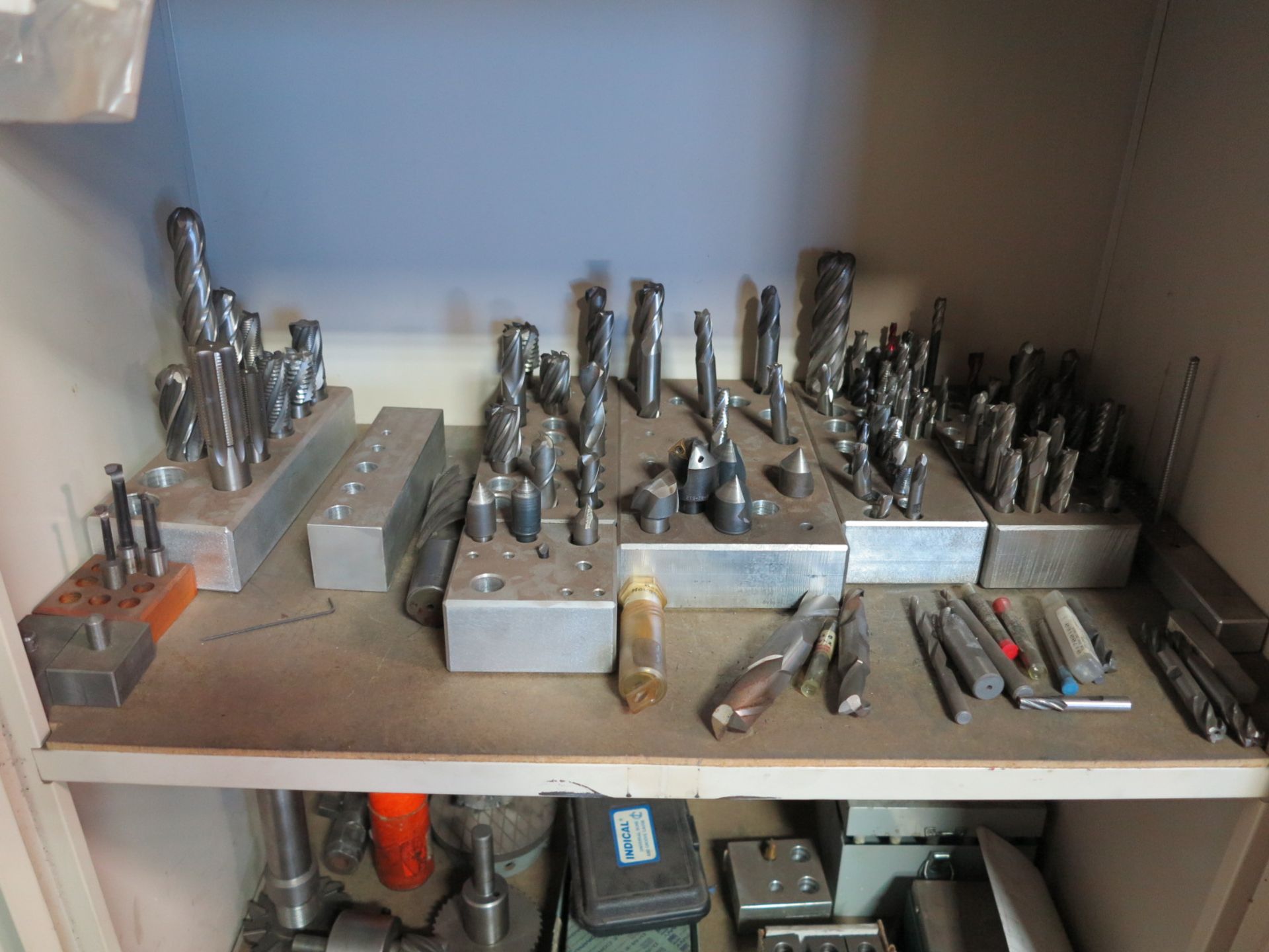 2-DOOR CABINET W/ LARGE QTY OF MILLING CUTTERS, ETC. - Image 3 of 5