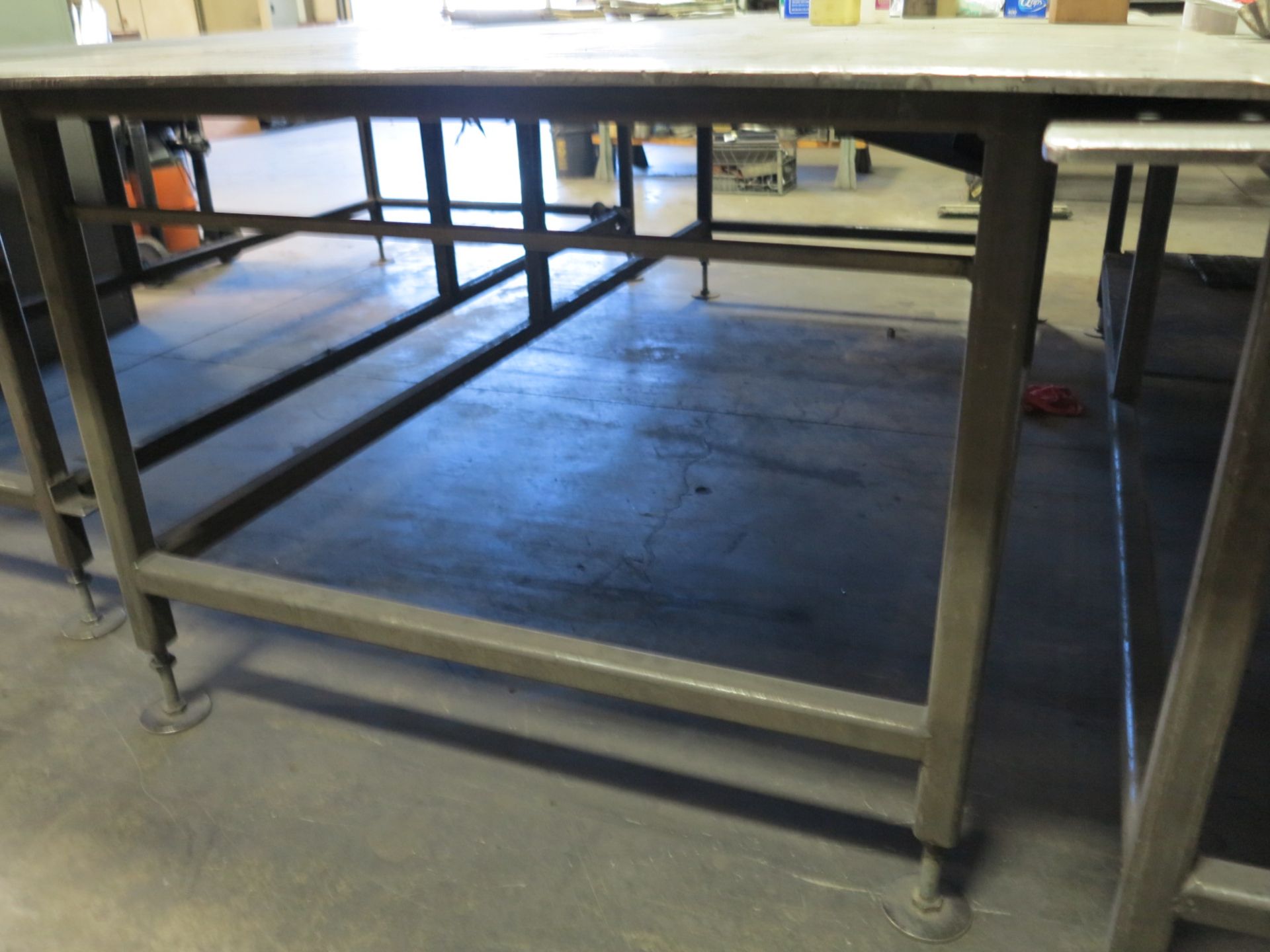 5' X 10' STEEL TABLE, TOP IS 1/2" THICK - Image 3 of 4