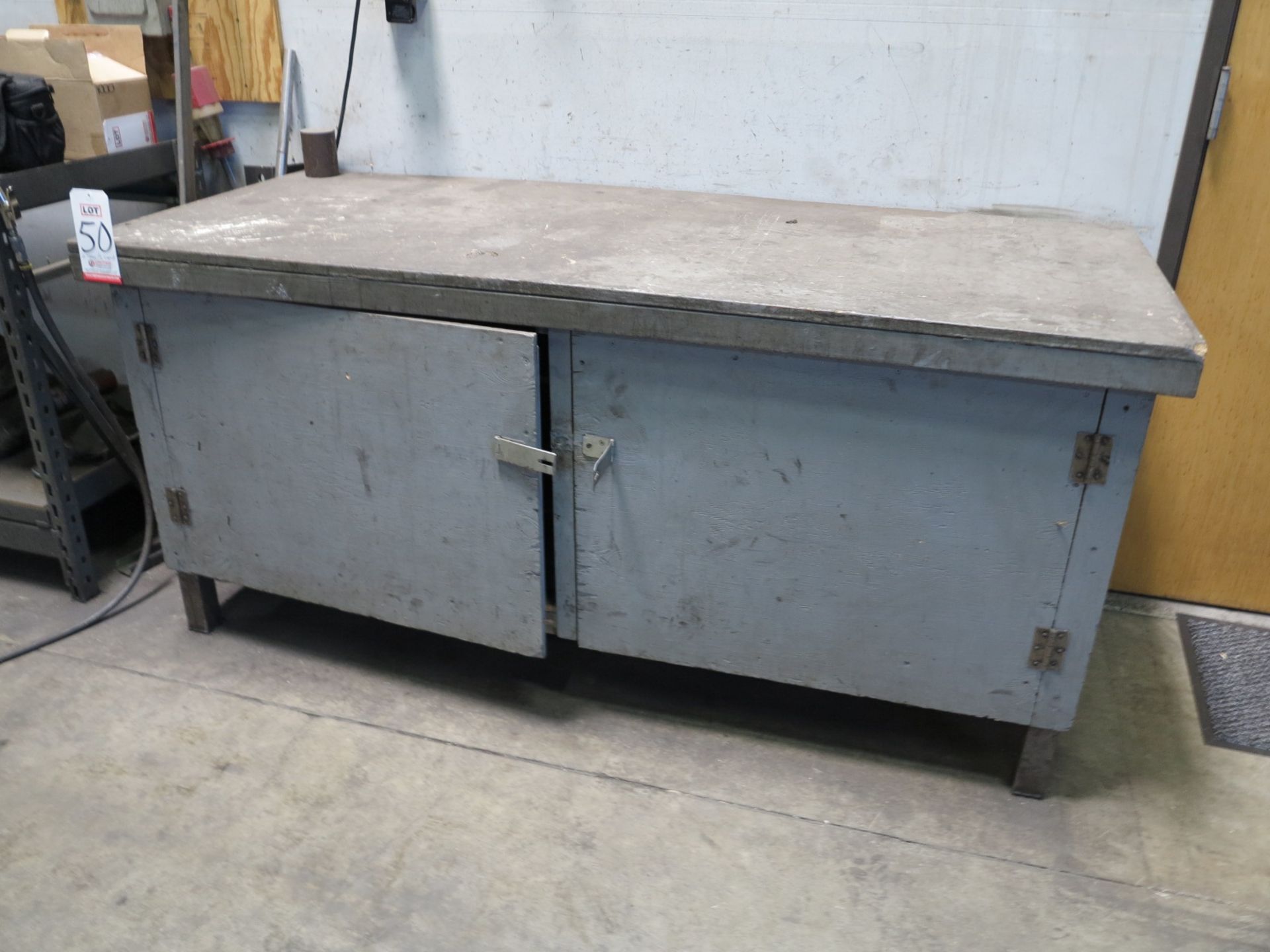 LOT - (2) 2' X 5' WORK BENCHES AND 2-DOOR WORK TOP CABINET, ALL W/ MISC CONTENTS - Image 4 of 4