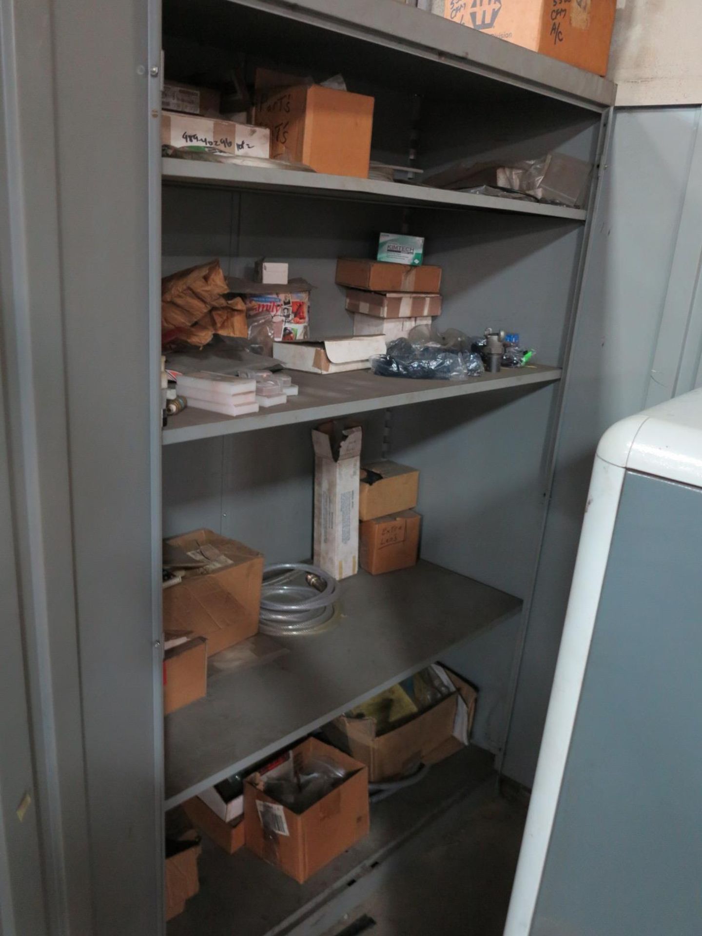 2-DOOR STORAGE CABINET W/ CONTENTS OF MISC SHOP ITEMS - Image 2 of 2