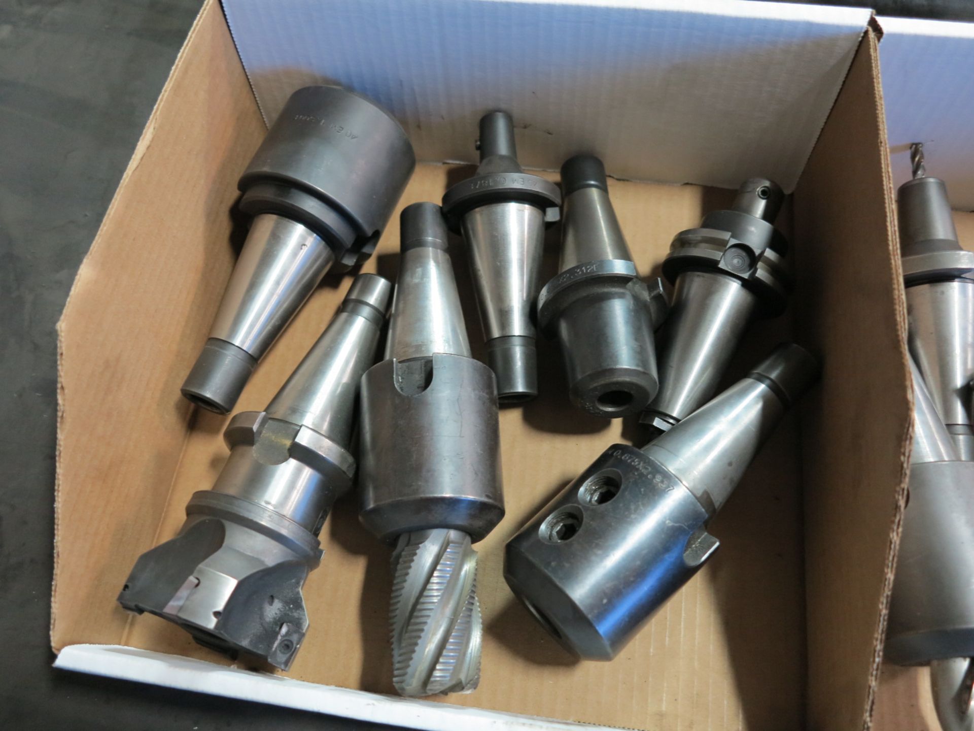 LOT - (3) BOXES OF 40 TAPER TOOL HOLDERS, TOOLING, CHUCKS AND 5C COLLETS - Image 2 of 4