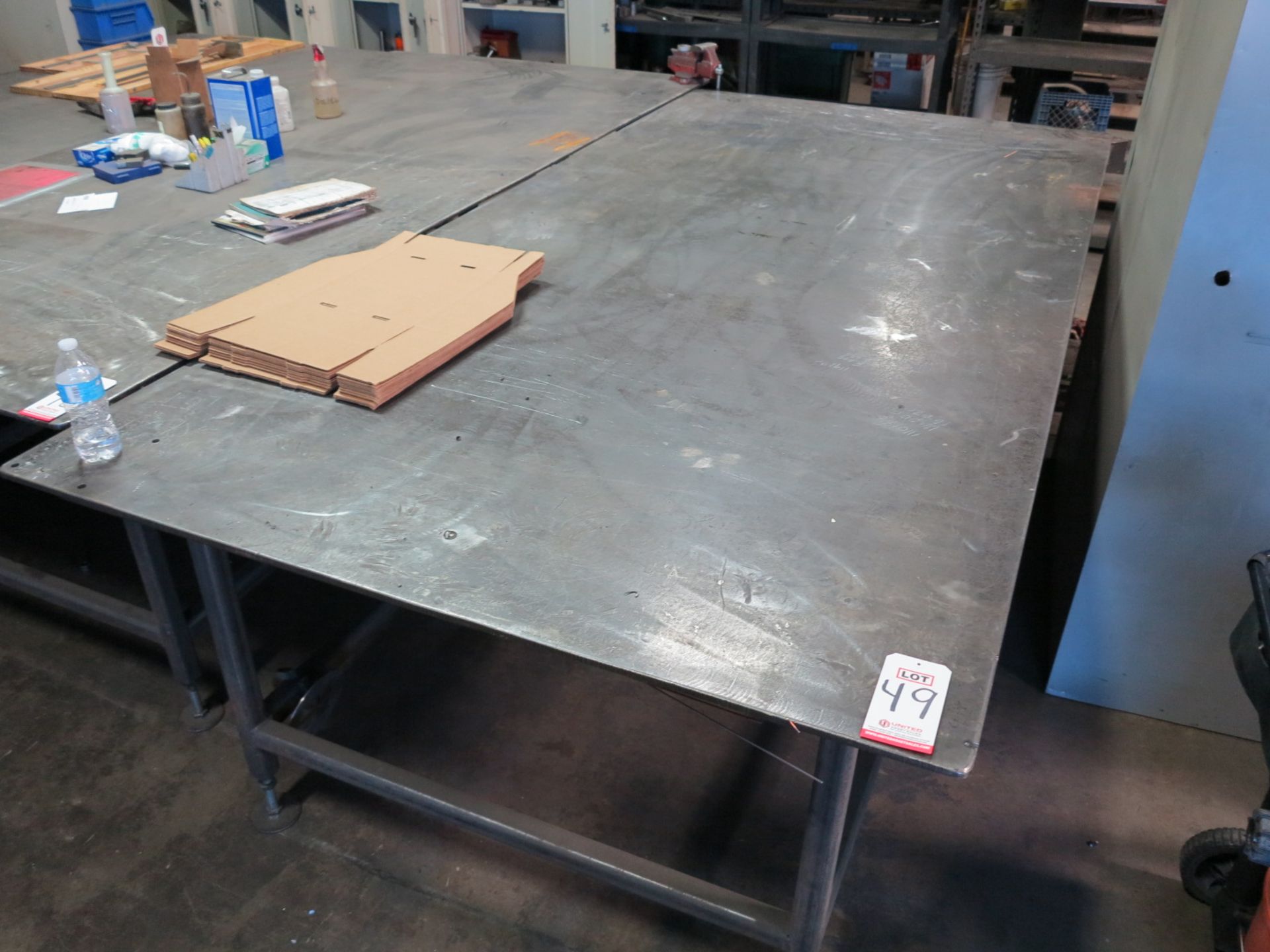 5' X 10' STEEL TABLE, TOP IS 1/2" THICK - Image 2 of 2