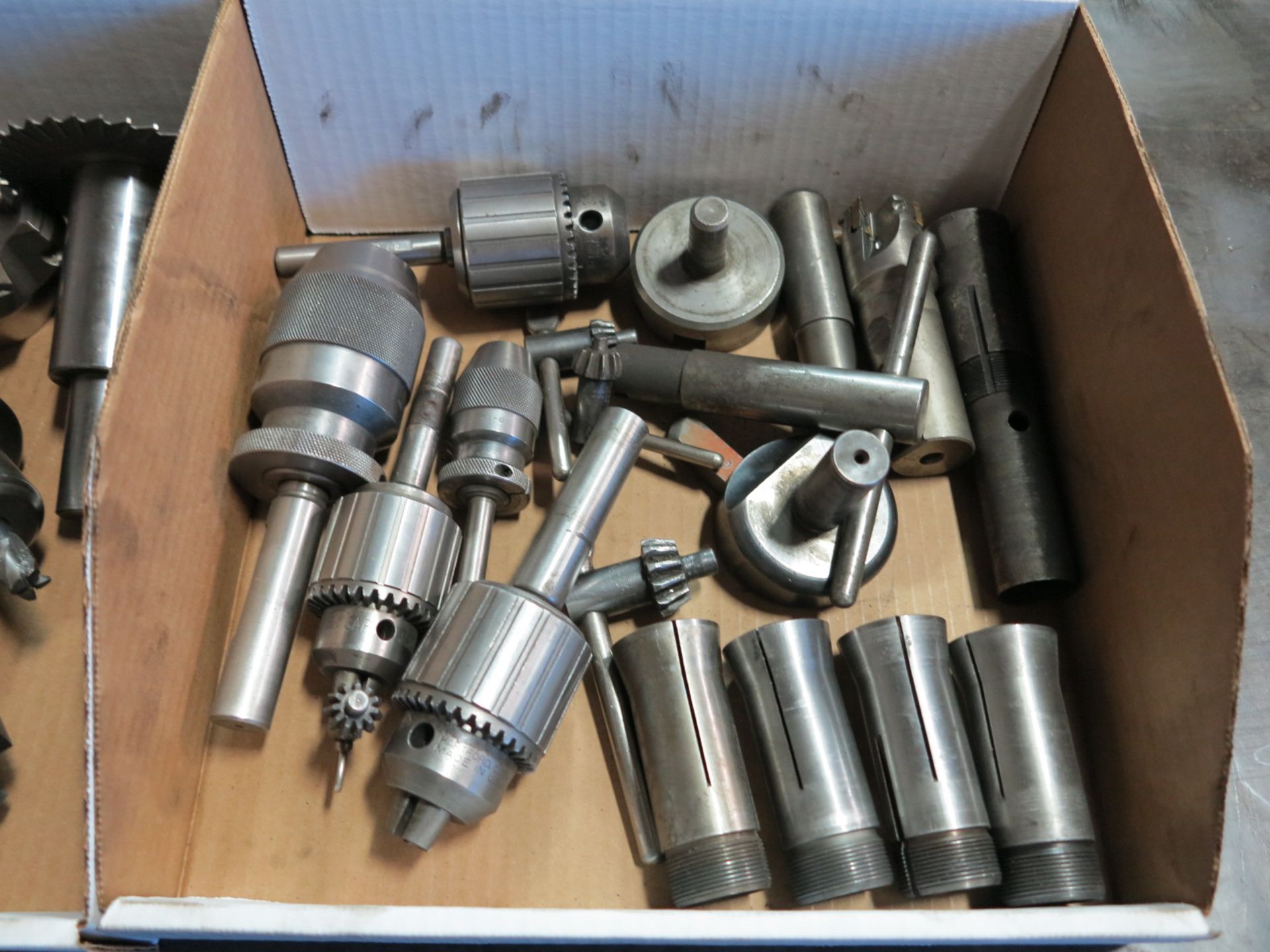 LOT - (3) BOXES OF 40 TAPER TOOL HOLDERS, TOOLING, CHUCKS AND 5C COLLETS - Image 4 of 4