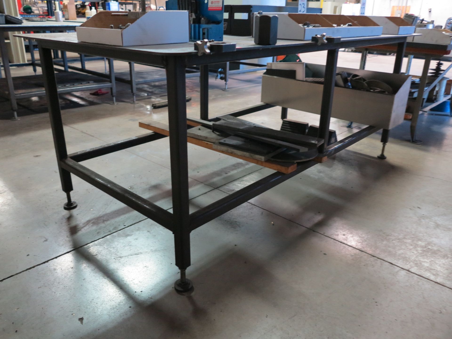 8' X 4' STEEL TABLE, TOP IS 5/16" THICK